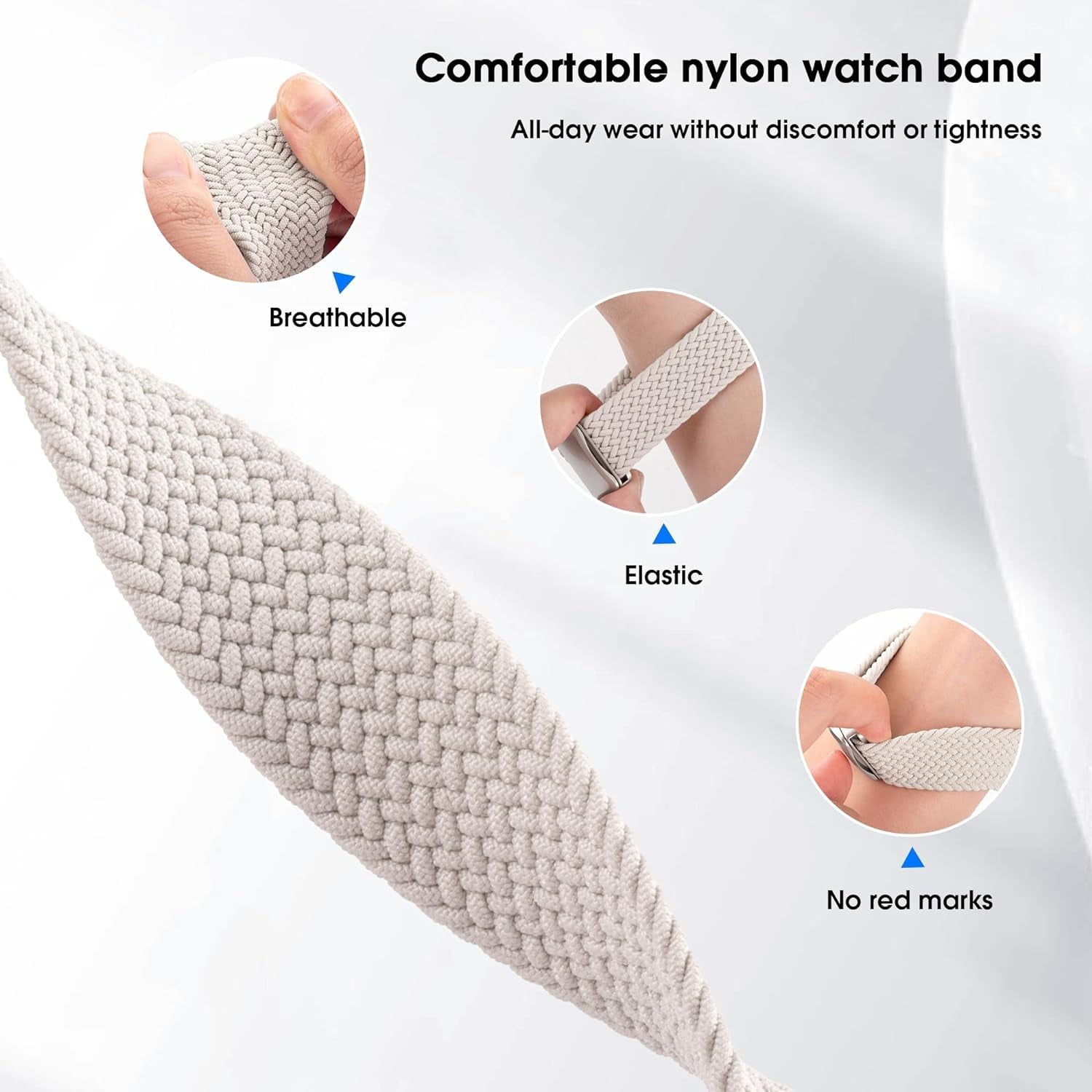 Arae 2 Pack Magnetic Stretchy Watch Band Compatible for Apple Watch Band 38Mm 40Mm 41Mm,Comfortable Adjustable Straps Wristbands for Iwatch Series 9 8 7 6 5 4 SE 3 2 1 Ultra 1 2 Women Men,Starlight P