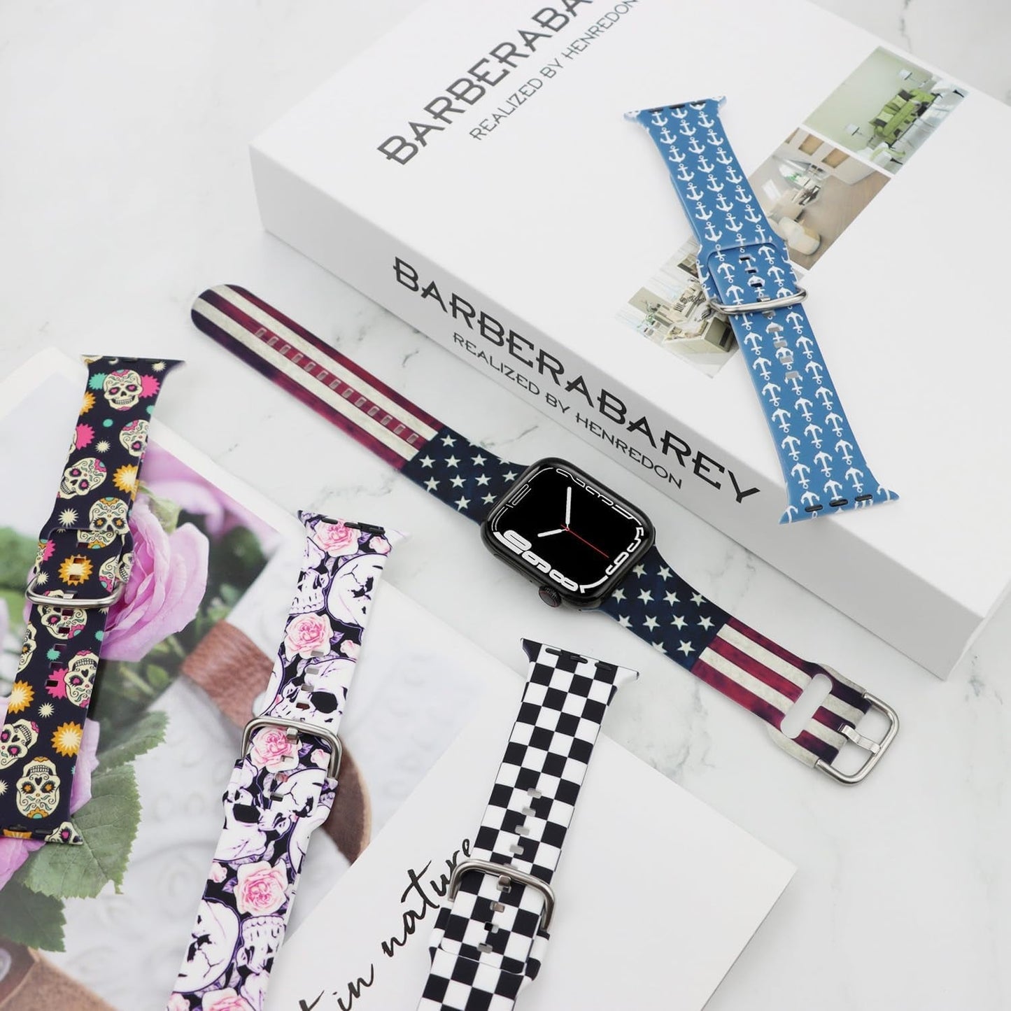 Bands Compatible with Apple Watch 49/45/44/42/41/40/38,Silicone Waterproof Replacement Women Men Bands Strap for Iwatch Series 8 7 6 5 4 3 2 1 SE Ultra