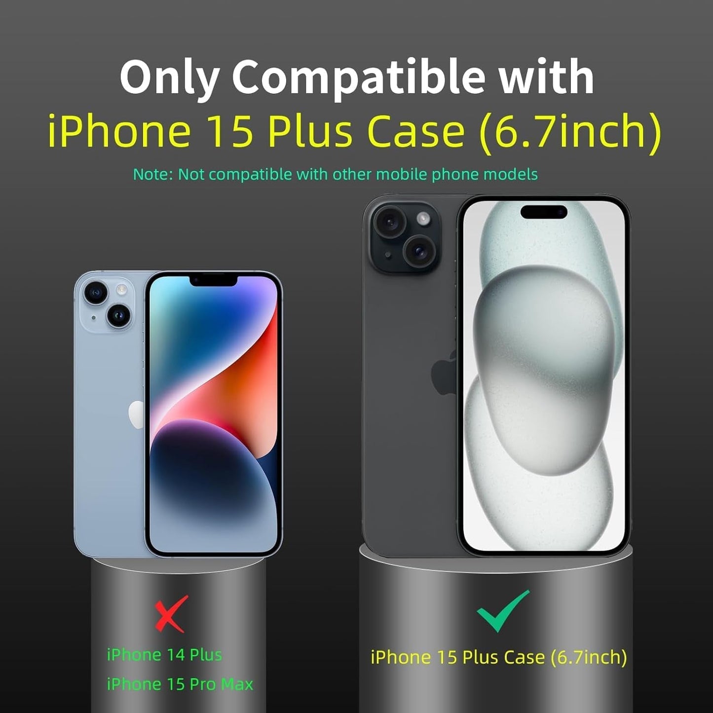 For Magnetic Iphone 15 plus Case Compatible with Magsafe Iphone 15 plus Case with 2 Screen Protector Iphone 15 plus Case with Magnetic Stand Ring Iphone 15Plus Case Shockproof Protection Black