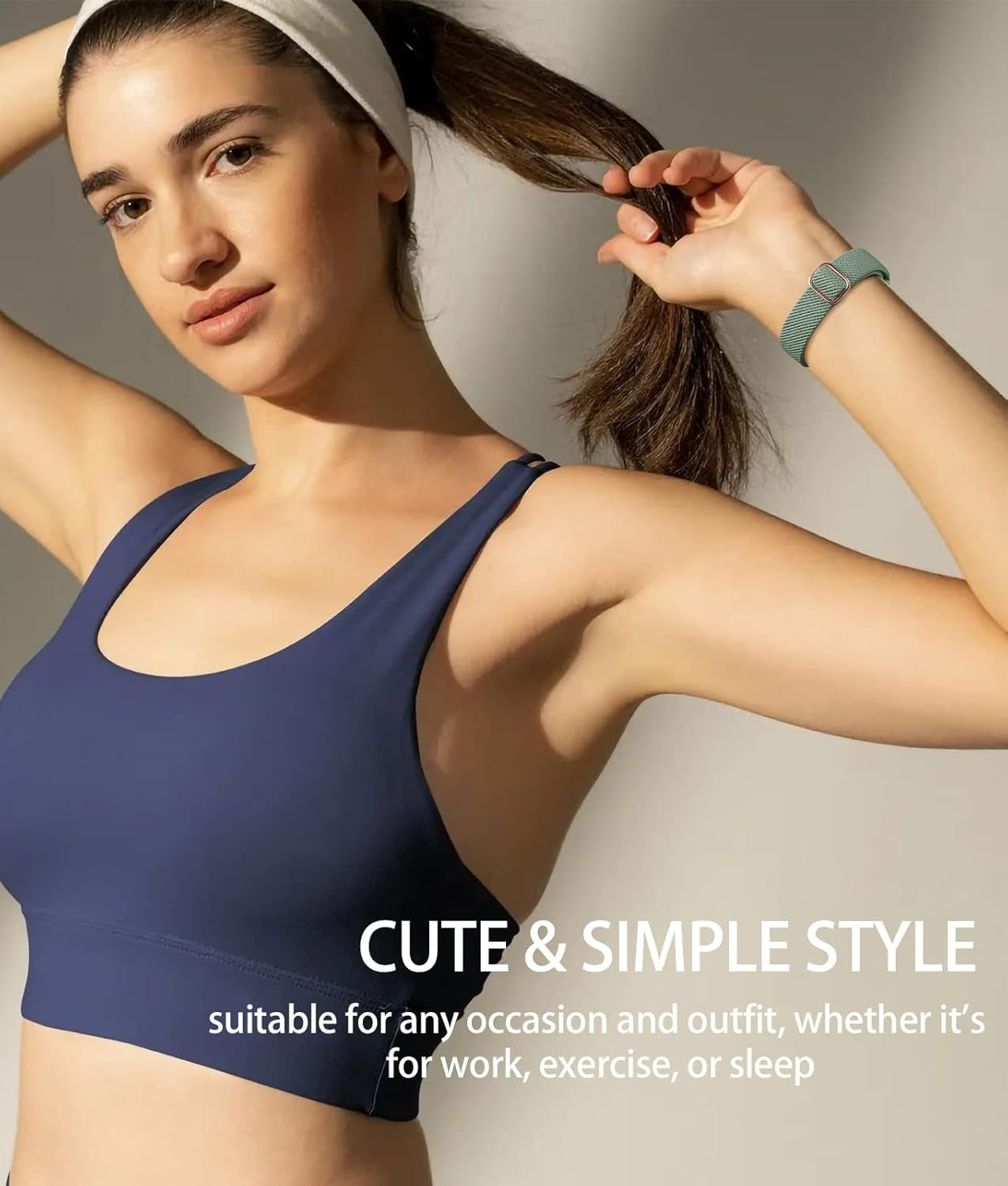 Charlam Stretchy Band Compatible with Apple Watch Bands 40Mm 41Mm 38Mm Womens, Cute Thin Elastic Nylon Braided Comfortable Replacement Slim Wristbands for Iwatch SE Series 8 7 6 5 4 3 2 1, (Package B)