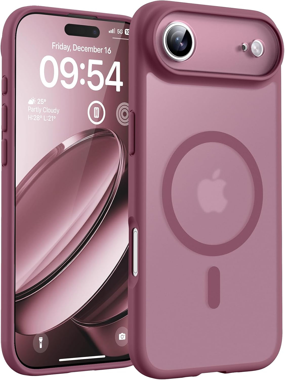 TOCOL for Iphone 17 Pro Case, Compatible with Magsafe, Full Camera Protection, Built-In Magnetic Ring, Drop Protection, Translucent Matte Phone Case for Iphone 17 Pro 6.3 Inch (Black)