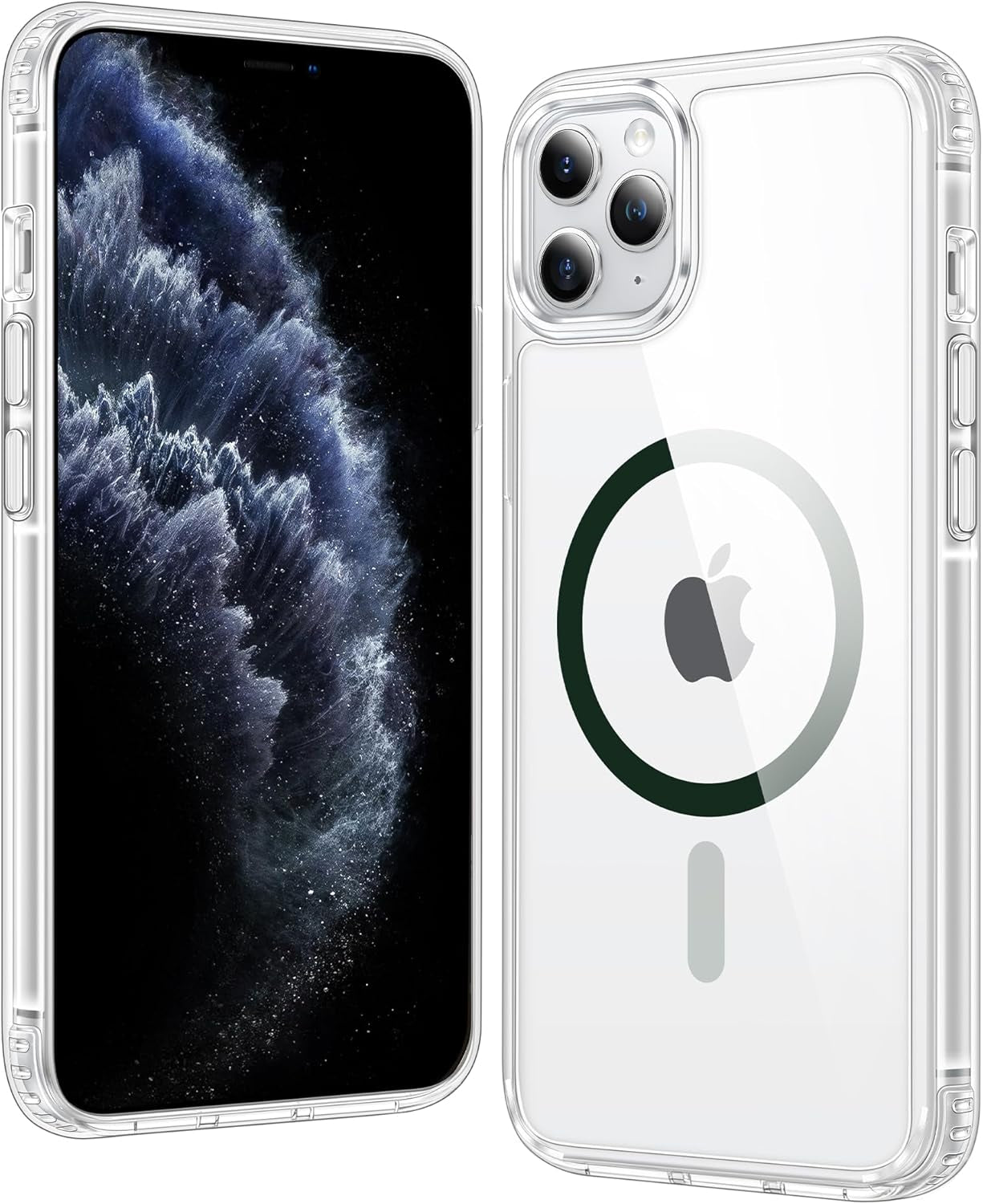 FNTCASE for Iphone 17 Pro-Max Case: Clear Magnetic Phone Cases with Screen Protector Compatible with Magsafe Slim anti Yellowing Rugged Shockproof Protective Transparent Cell Cover (A-Clear)