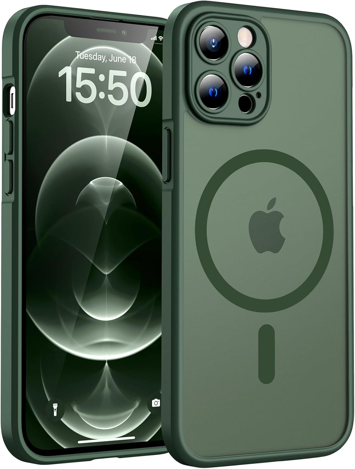 TOCOL for Iphone 17 Pro Case, Compatible with Magsafe, Full Camera Protection, Built-In Magnetic Ring, Drop Protection, Translucent Matte Phone Case for Iphone 17 Pro 6.3 Inch (Black)