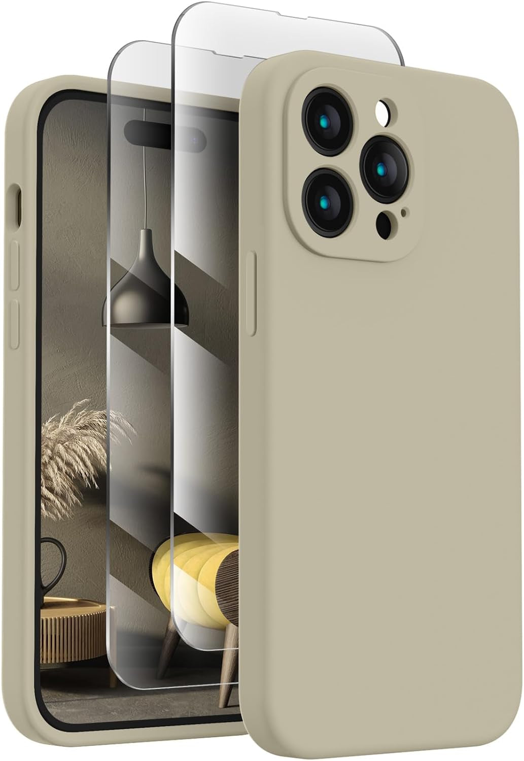 Firenova for Iphone 14 Pro Case, Silicone Upgraded [Camera Protection] Phone Case with [2 Screen Protectors], Soft Anti-Scratch Microfiber Lining Inside, 6.1 Inch,Chalk Pink  FireNova   