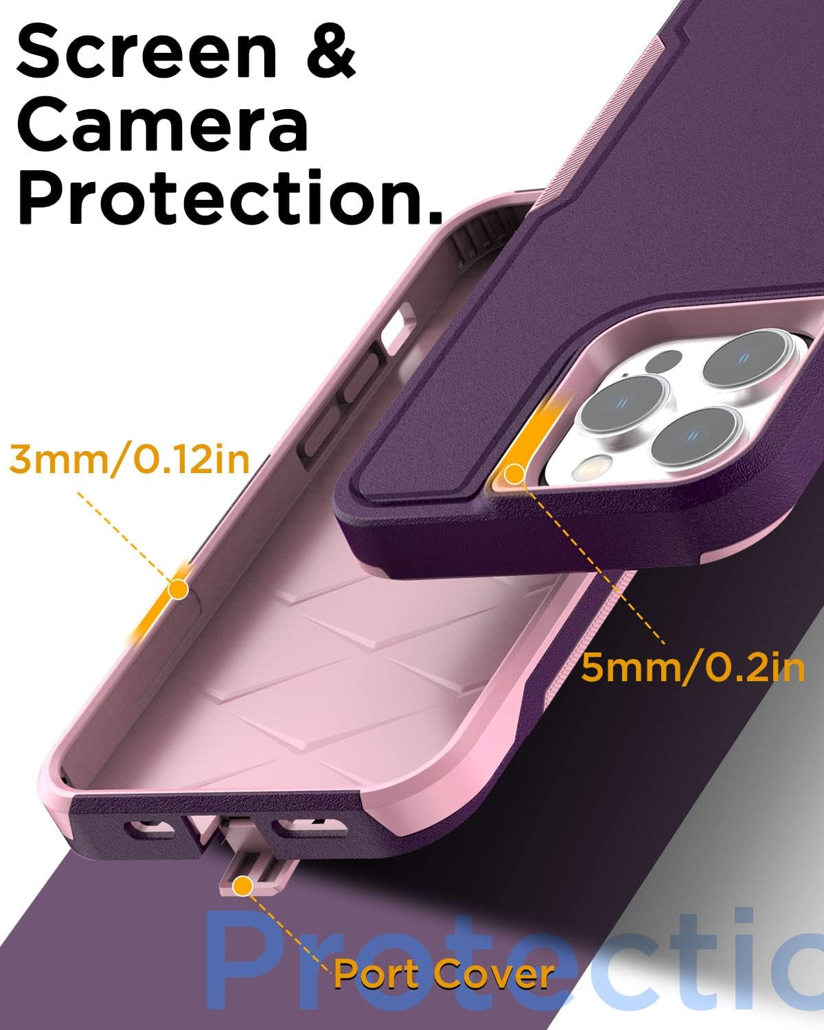 Aicase for Iphone 14 Pro Max Case with Glass Screen Protector+Camera Lens,Heavy Duty Drop Protection Full Body Rugged Shockproof Military Protective Tough Durable Cover for Iphone 14 Pro Max 6.7"_10  AICase   