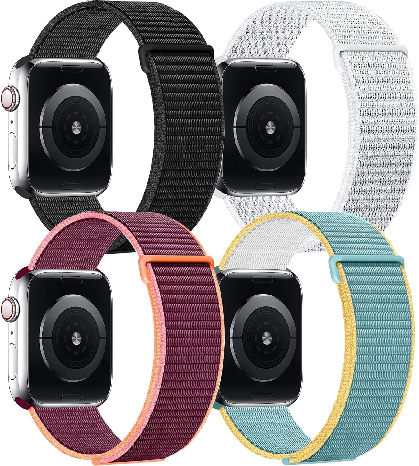 6 Packs Nylon Band Compatible with Apple Watch Band 38Mm 40Mm 41Mm for Women Men, Adjustable Sport Stretchy Braided Solo Loop Strap for Iwatch Series Ultra/Se/9/8/7/6/5/4/3/2/1