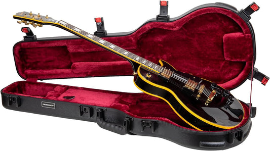 Crossrock Scratch-Resistant Hardshell Case for Les Paul Electric Guitars, with TSA Lock, Interior Compartment -Black (CRA980LBK)  Crossrock Black Les Paul 