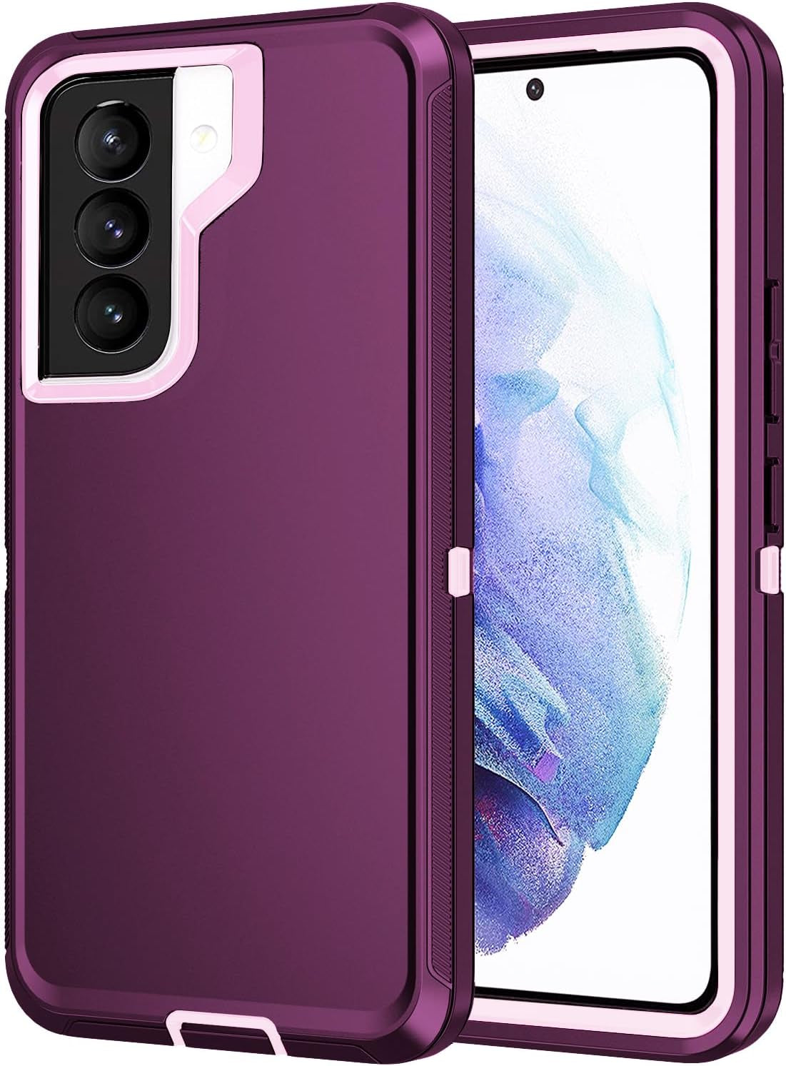 For Galaxy S22 Case,Heavy Duty Shockproof Dust/Drop Poof 3 Layers Full Bady Protection Rugged Cover Case for Galaxy S22,Turquoise