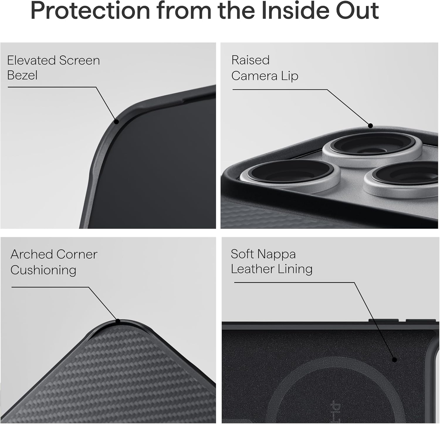 Pitaka for Iphone 17 Pro Max Case 6.9", Military Grade Protective Case, Compatible with Magsafe, 600D Aramid Fiber Woven & TPU Combined, Proguard - Black/Grey(Twill)