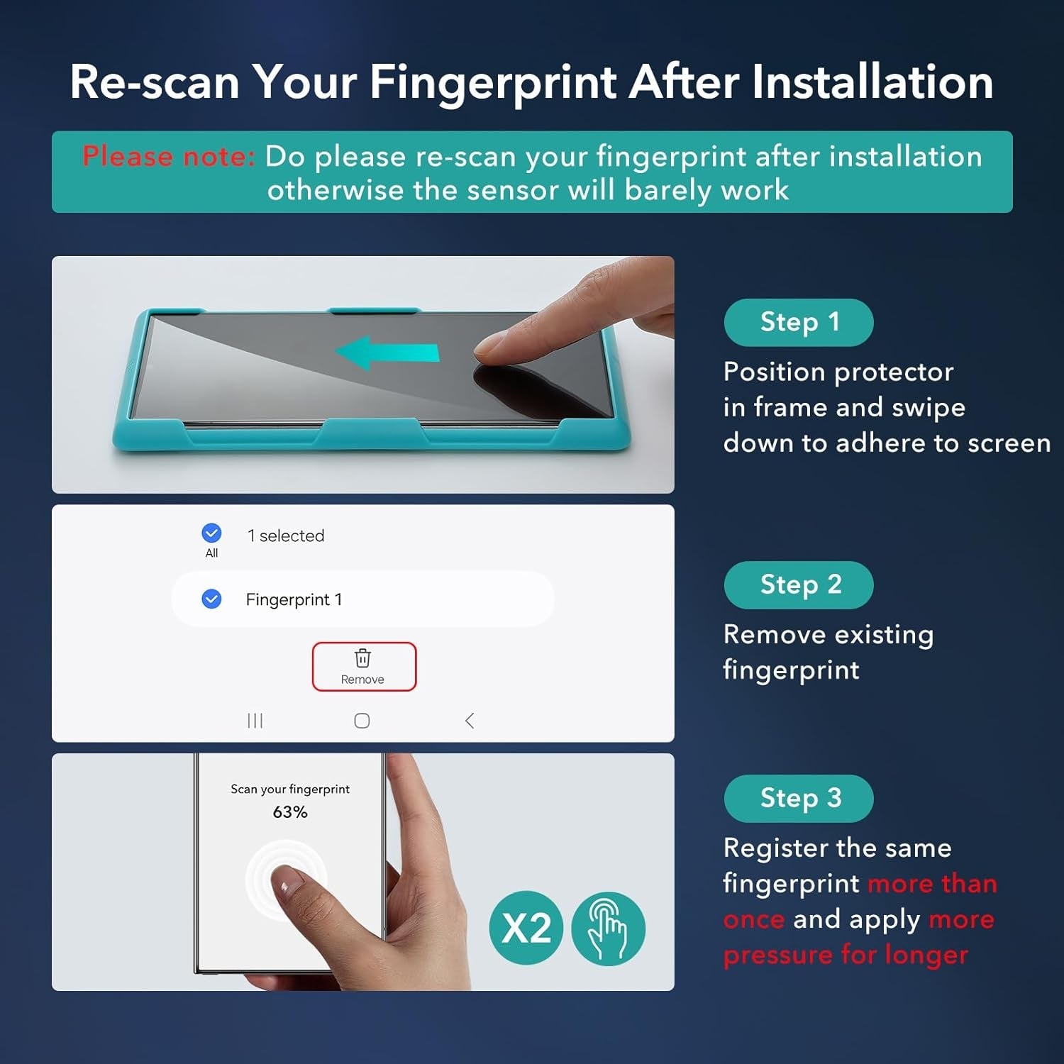 ESR for Samsung Galaxy S24 Ultra Screen Protector, 2 Pack Tempered Glass with Easy Installation Frame for Samsung Galaxy S24 Ultra, Military-Grade Protection, Ultra Tough, Scratch Resistant