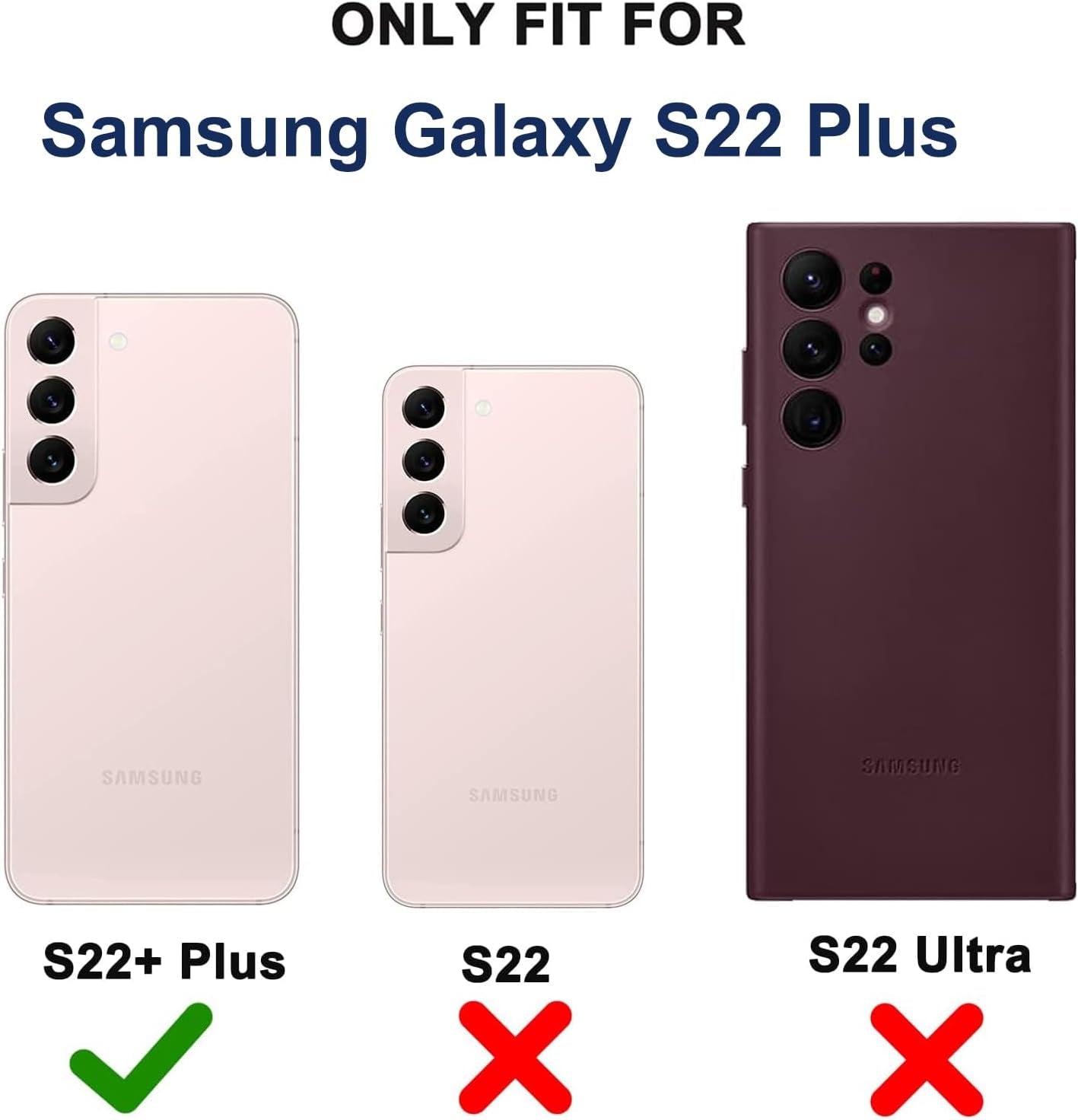 For Samsung Galaxy S22 plus Case with Belt Clip Holster, 2X Screen Protector, [Military Grade Protection] Heavy Duty Full Body Shockproof Rugged Protective Cover for Samsung S22 plus 5G (Black)