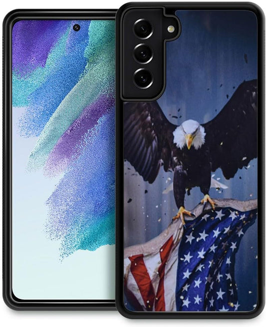 DJSOK Case Compatible with Samsung Galaxy S22 plus Case, American Flag Eagle Pattern Design Pattern Back+Soft Silicone Protective Case