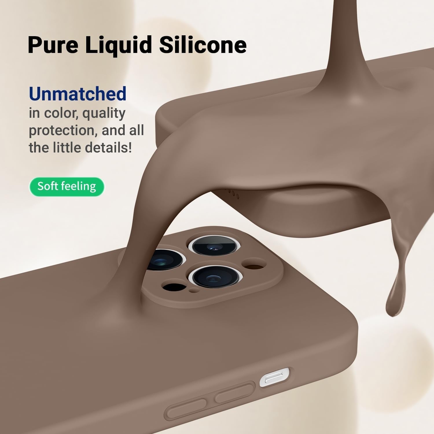 HIKII for Iphone 14 Pro Case Magnetic, Upgraded Silicone [Camera Protection] [Compatible with Magsafe] for Iphone 14 Pro Case with [2 Screen Protectors], 6.1 Inch, Light Brown  HIKII   