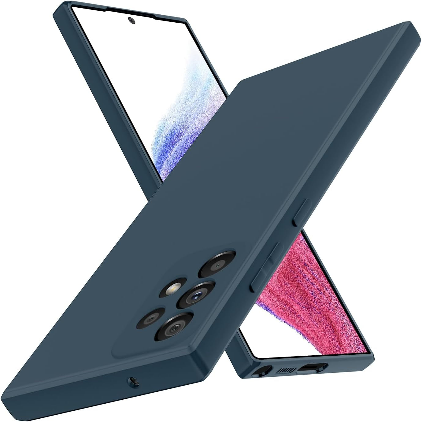 For Samsung Galaxy A53 5G Case,[Silky Touch Premium Liquid Silicone][Camera Protection] [Soft Anti-Scratch Microfiber Lining],Slim Soft Shockproof Phone Case,Black 1-Sam A53-01