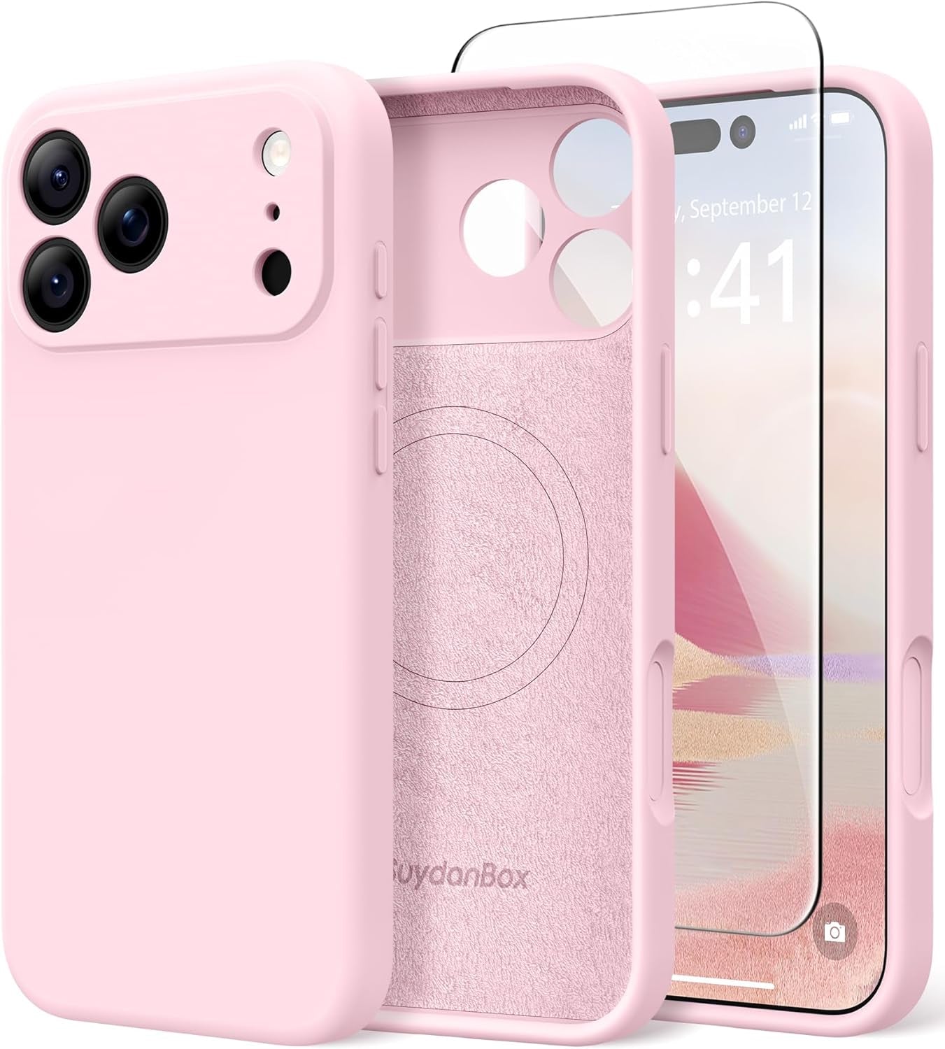 Magnetic for Iphone 17 Pro Max Case, Compatible with Magsafe, [Full Camera Protection][Screen Protector] Silicone Shockproof Protective Phone Case for Iphone 17 Pro Max 6.9", Calke Green