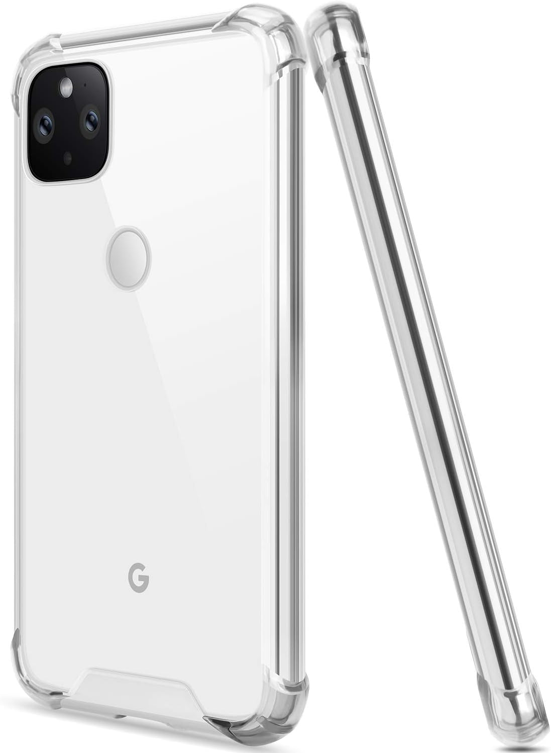 Salawat for Google Pixel 5 Case, Clear Cute Gradient Slim Phone Case Cover Reinforced TPU Bumper Hard PC Back Shockproof Protective Case for Google Pixel 5 6.0 Inch 2020 (Pink Gold)  SALAWAT Crystal Clear  