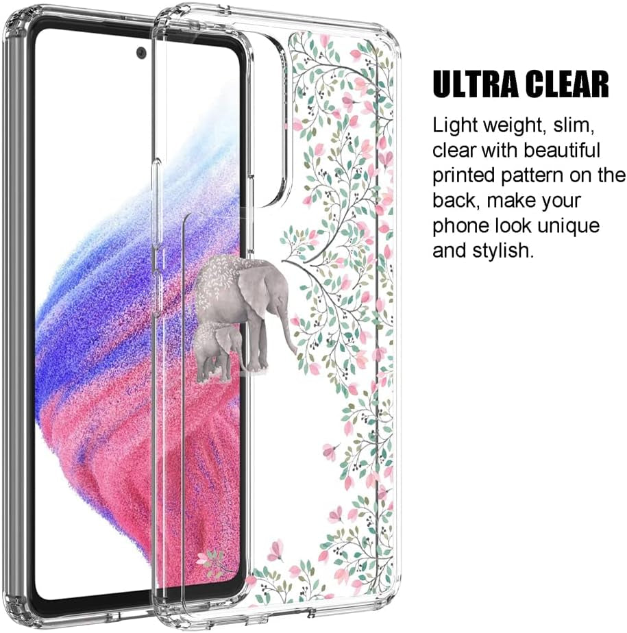 Clear Phone Case Cover for Samsung Galaxy A53 5G (6.5", 2022) [Elephant]