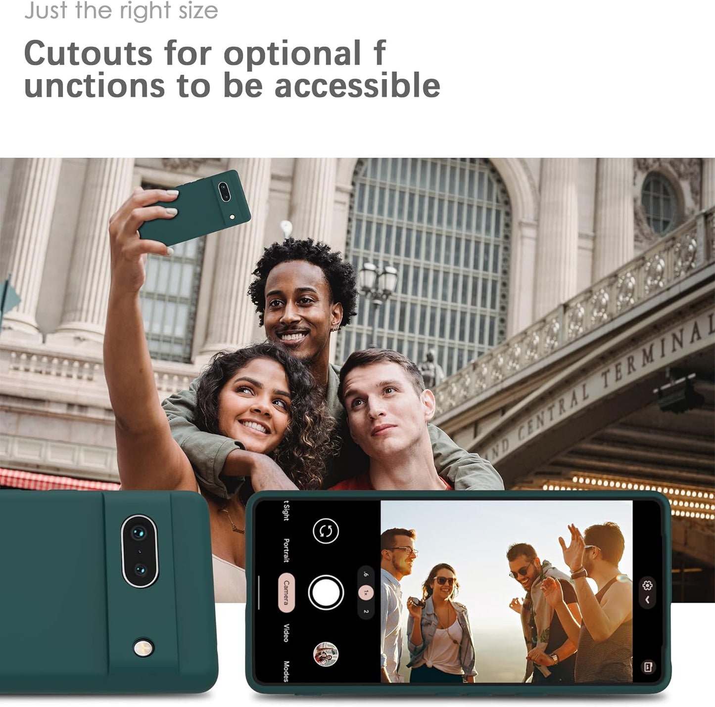 YATWIN Silicone Case for Google Pixel 7A 5G, Soft-Touch, Shockproof, Dustproof, Antiskid Full Body Armour Phone Cover for Google Pixel 7A 5G - Dark Green  YATWIN   