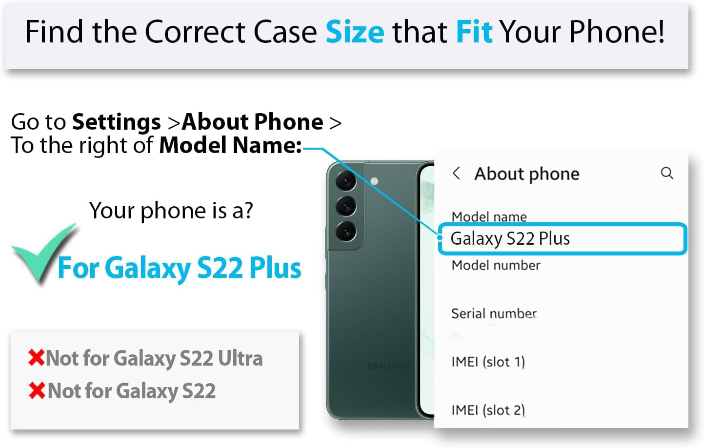 Coolwee Crystal Glitter Full Protective Case for Galaxy S22 plus - Heavy Duty Hybrid, Shockproof, Transparent, Bling Sparkle