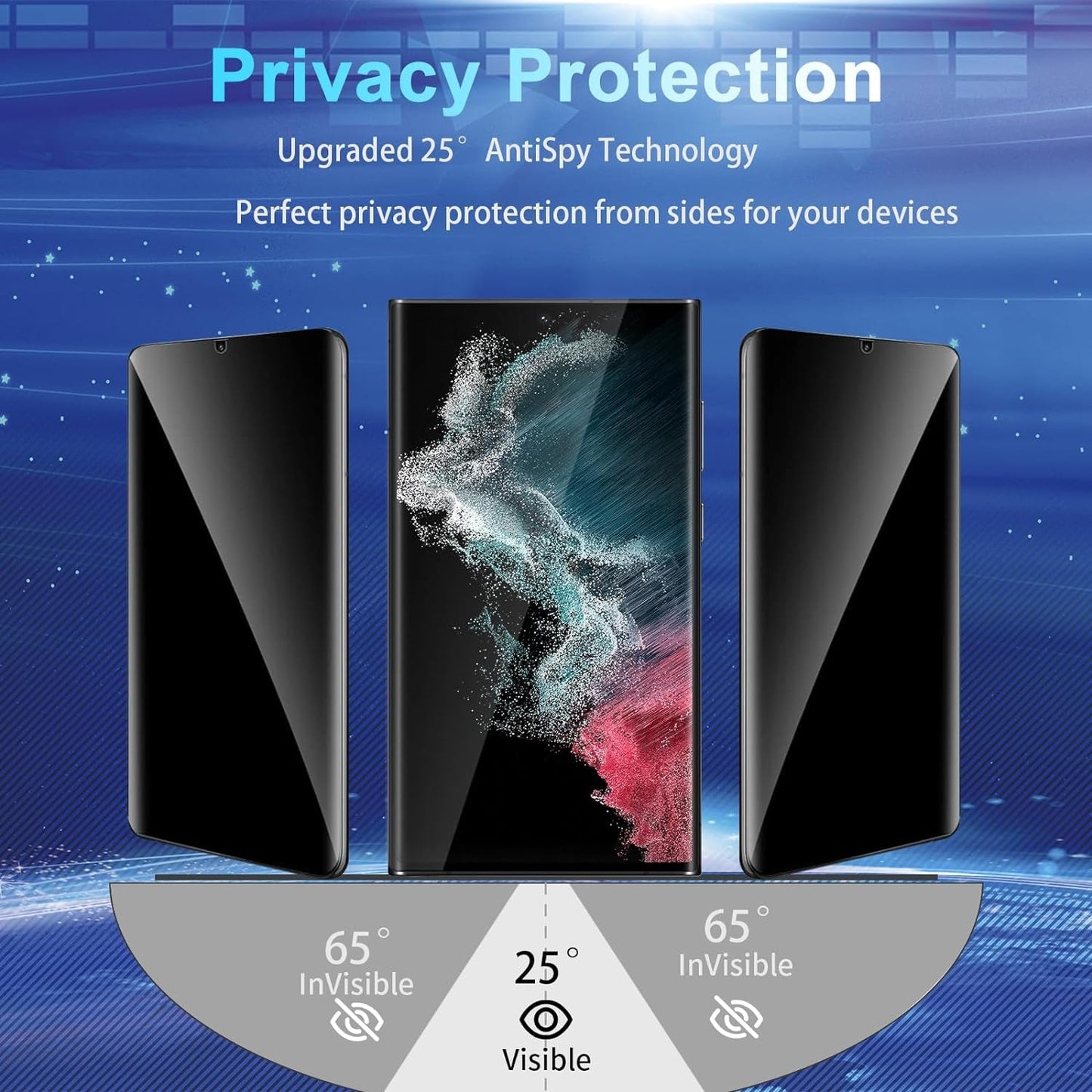 2+2 Pack Galaxy S22 Ultra Privacy Screen Protector - 2 Pack Privacy Film + 2 Pack Camera Lens Tempered Glass, High Clarity Bubble Free, Anti-Spy Protection for Samsung S22 Ultra 5G