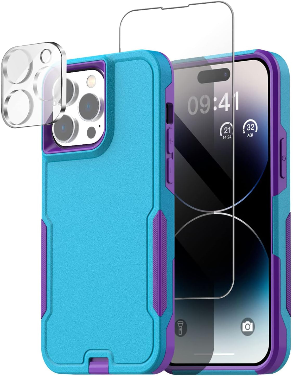 Aicase for Iphone 14 Pro Max Case with Glass Screen Protector+Camera Lens,Heavy Duty Drop Protection Full Body Rugged Shockproof Military Protective Tough Durable Cover for Iphone 14 Pro Max 6.7"_10  AICase   