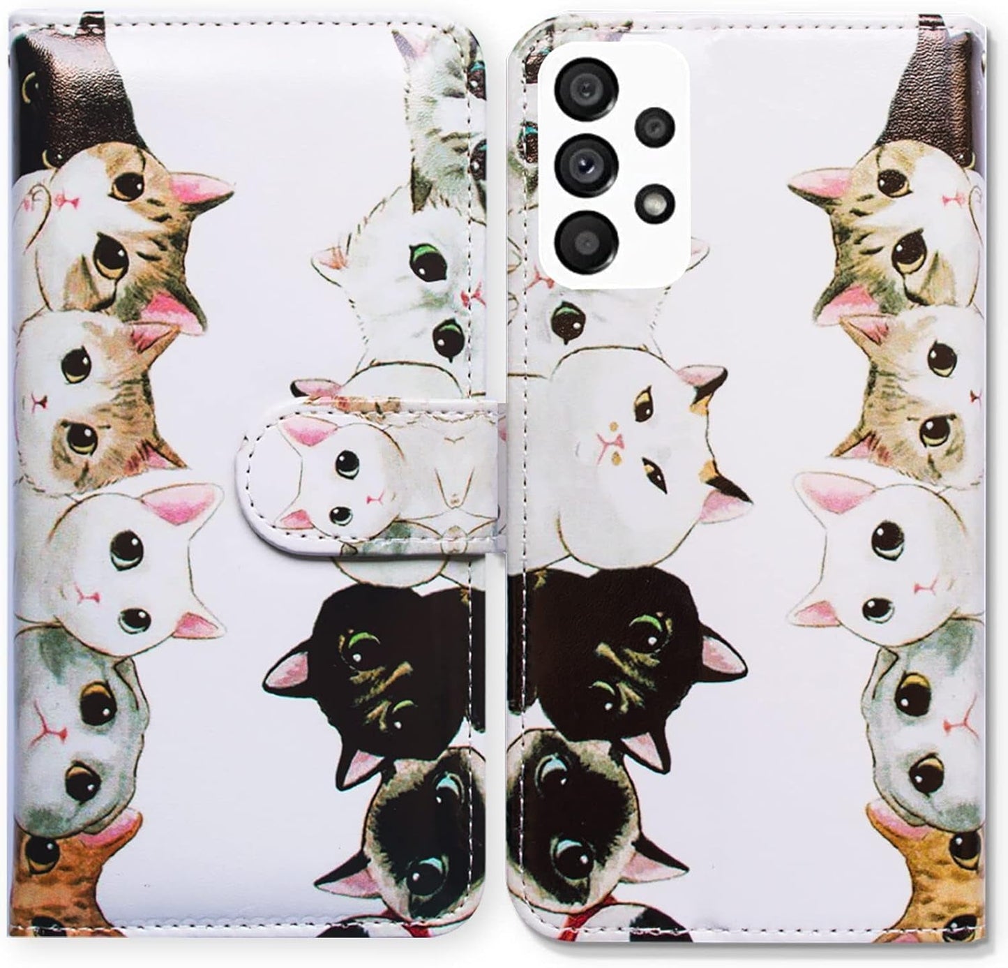 Bcov Galaxy A53 Case, Black Bird Green Leather Flip Phone Case Wallet Cover with Card Slot Holder Kickstand for Samsung Galaxy A53 5G