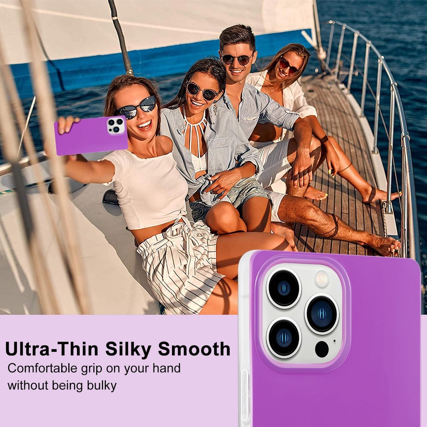 Pevezeda Neon Series Designed for Iphone 15 Pro Max Case 6.7 Inch, Cute Retro Bright Design Shockproof Phone Cases for Women Girls [Square Edge Design] [Reinforced Corners Protection], Lavender  Pevezeda   