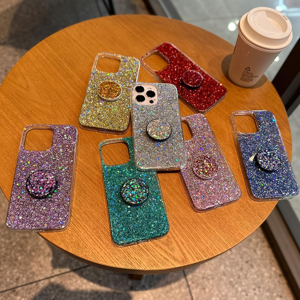 Case for Samsung Galaxy A53 5G Case Glitter Bling for Women Girls Sparkle Cover with Ring Holder Expanding Kickstand Cute Protective Phone Cases (Gold)