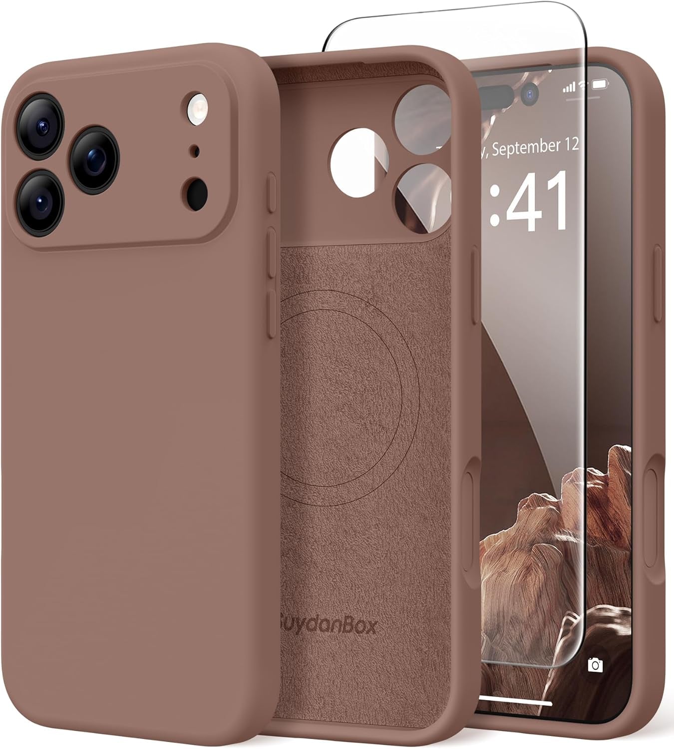 Magnetic for Iphone 17 Pro Max Case, Compatible with Magsafe, [Full Camera Protection][Screen Protector] Silicone Shockproof Protective Phone Case for Iphone 17 Pro Max 6.9", Calke Green