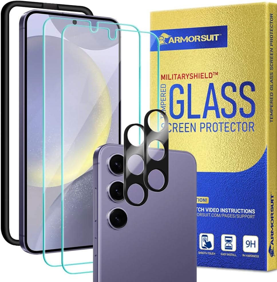 Armorsuit 2 Pack for Samsung Galaxy S24 Ultra Screen Protector (6.8") Case Friendly Militaryshield HD Clear Film - Made in USA