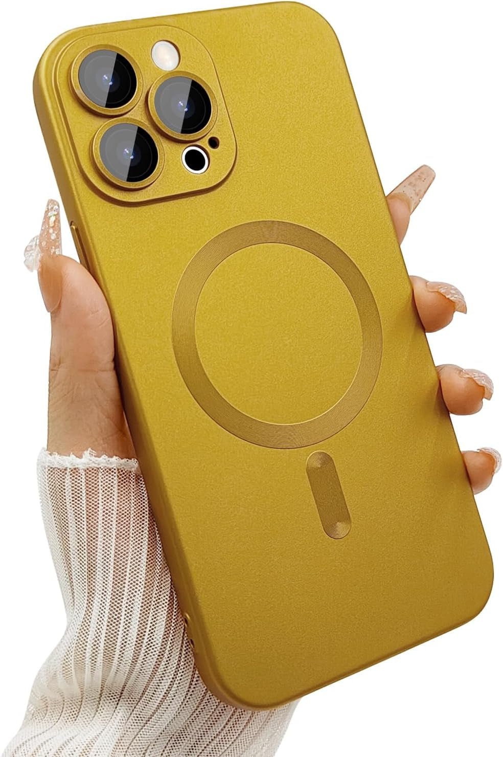 Ankofave Magnetic Case for Iphone 14 Pro Phone Case for Women, Matte Luxury Soft Metallic Luster Design with Camera Lens Protector, Compatible with Magsafe Case for Iphone 14 Pro 6.1"-Black  ankofave   