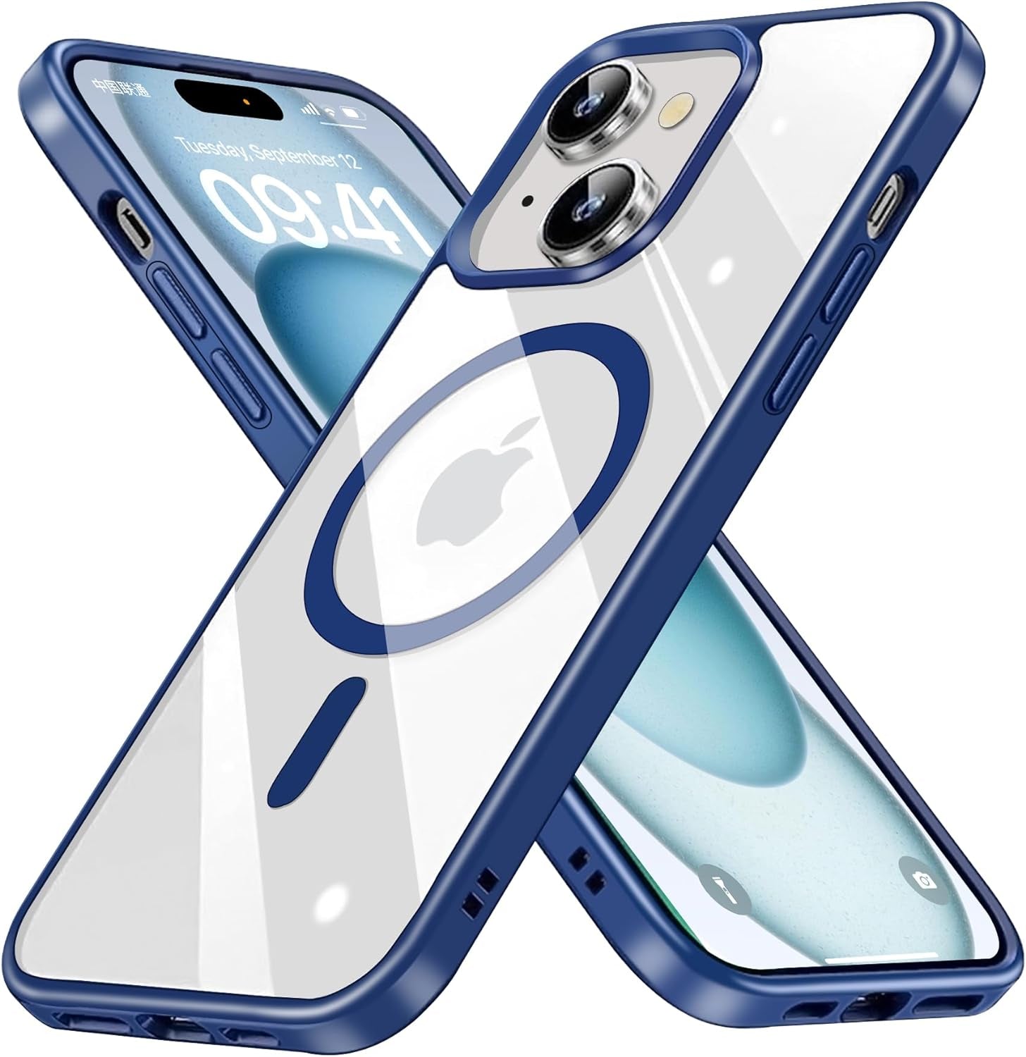 BAICHUANG Clear Magnetic for Iphone 15 Pro Case, Compatible with Magsafe, [Not Yellowing] [Military Grade Protection] Slim Transparent Silicone Anti-Scratch Shockproof Phone Case, Black  BAICHUANG   