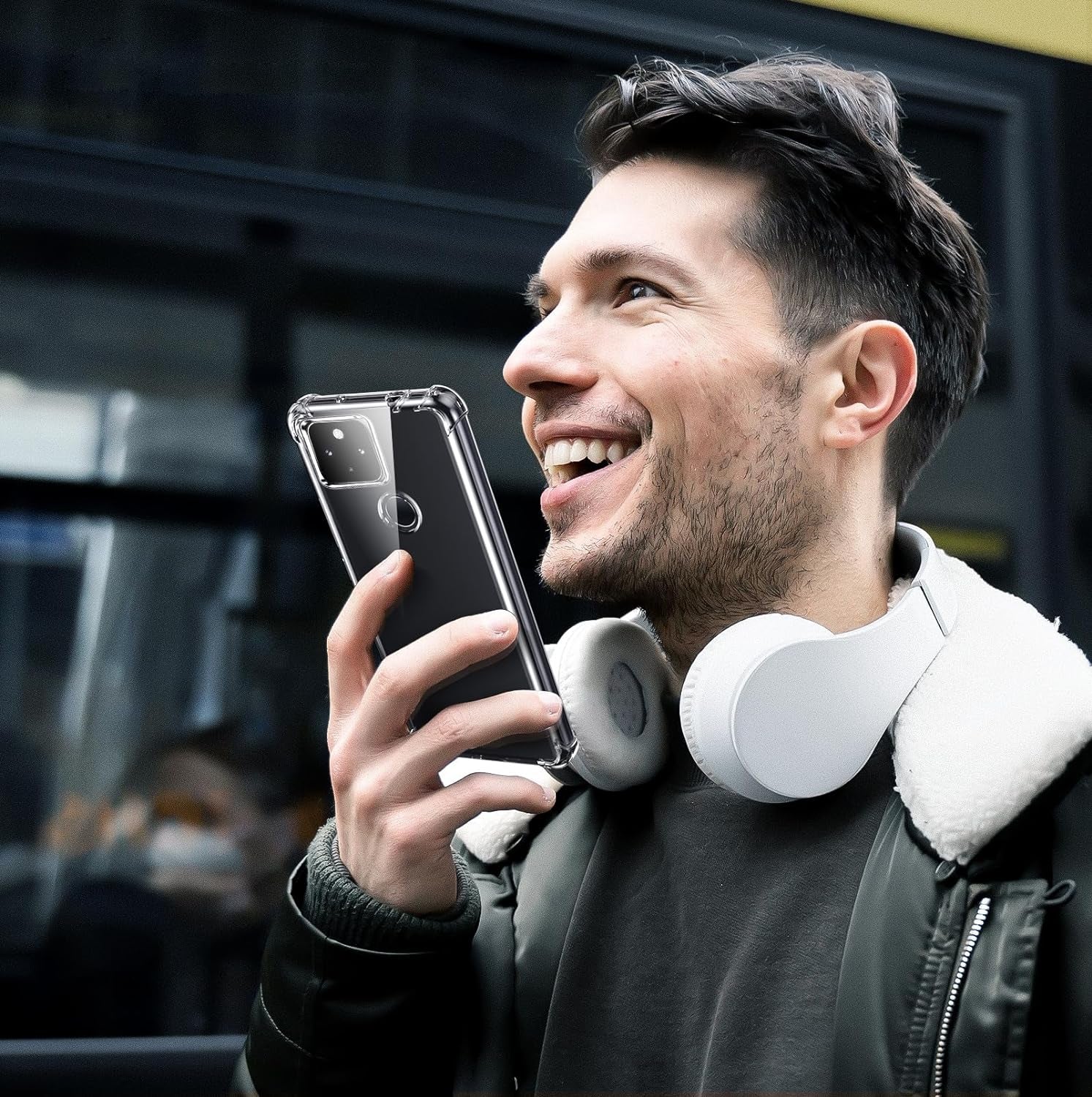 Case for Google Pixel 4A 5G Phone Case, with 1 Piece Screen Protector, TPU Bumper Shockproof Silicone Fullbody Protective Case Cover for Google Pixel 4A 5G, Transparent  Ikziwreo   