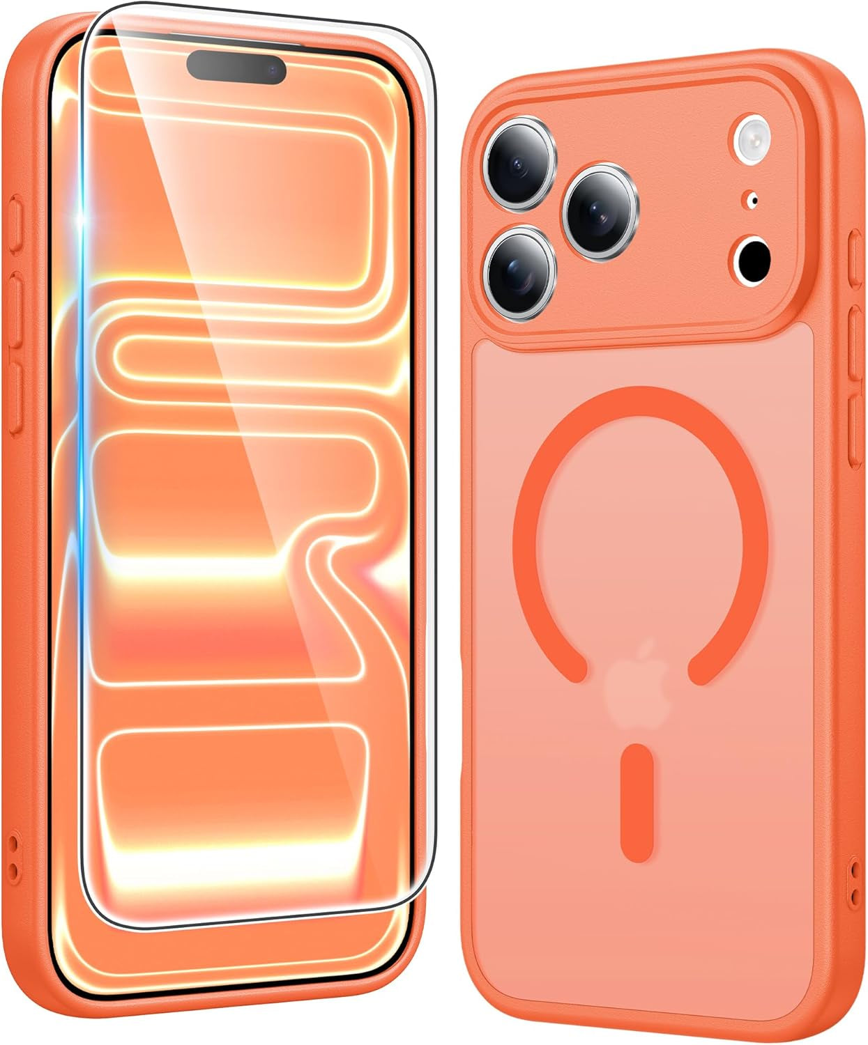 FNTCASE for Iphone 17 Pro-Max Case: Clear Magnetic Phone Cases with Screen Protector Compatible with Magsafe Slim anti Yellowing Rugged Shockproof Protective Transparent Cell Cover (A-Clear)