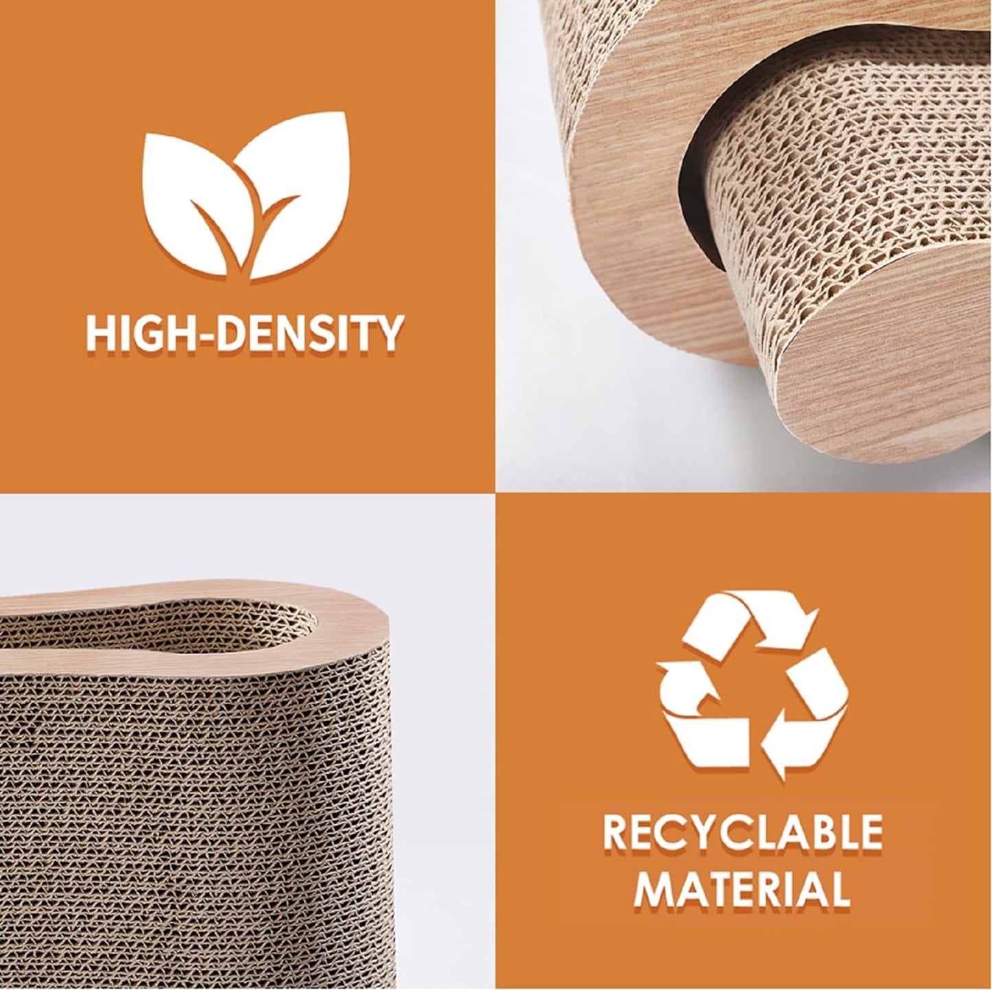 2 in 1 Large Cat Scratcher Pad - Corrugated Cardboard Ultimate Infinity Cat Scratching Board, Reversible Cat Lounge Scratcher for Indoor Cats