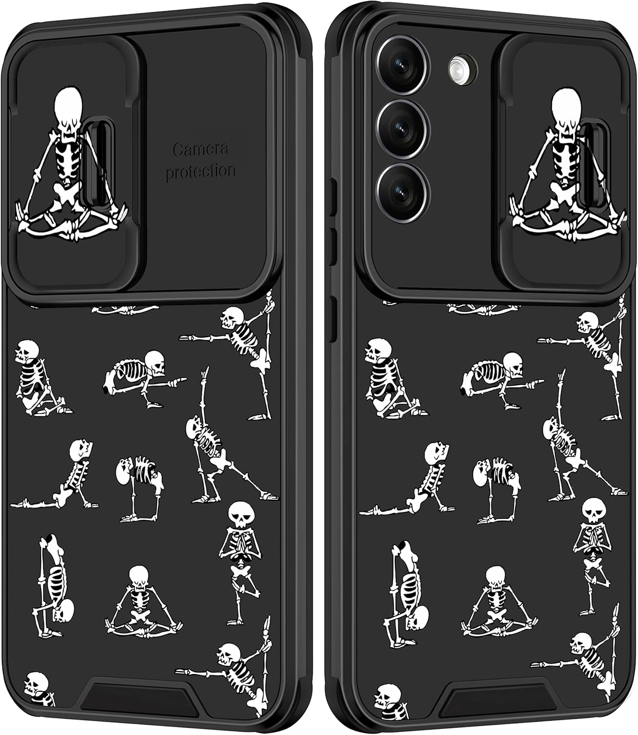 Goocrux for Samsung Galaxy S22 plus Case Leopard for Girls Women Cheetah Print Phone Cover Cute Black Animal Fashion Design with Slide Camera Cover Aesthetic Girly Cases for Galaxy S22 plus 5G 6.6''