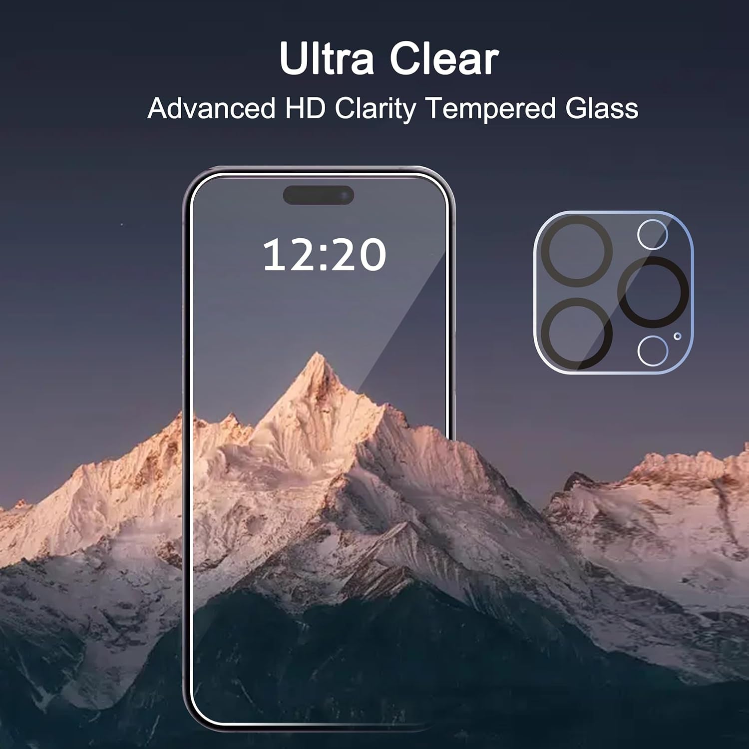 Ailun 3 Pack Screen Protector for Iphone 15 Pro Max [6.7 Inch] + 3 Pack Camera Lens Protector with Installation Frame,Sensor Protection,Dynamic Island Compatible,Case Friendly Tempered Glass Film  Ailun   