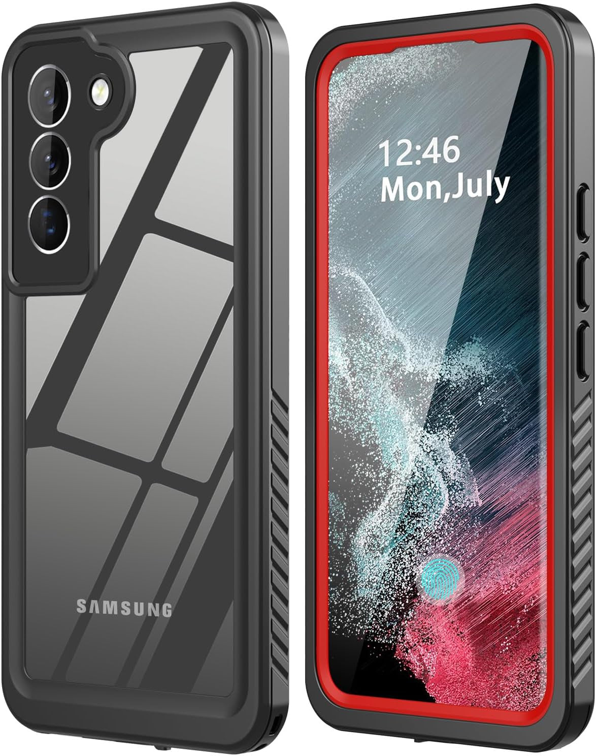 For Samsung Galaxy S22 plus Case Waterproof Built-In Screen Protector [Full Body Shockproof][12 FT Military Shockproof] Dustproof Underwater Phone Case for Galaxy S22 plus 5G 6.6''(Black)