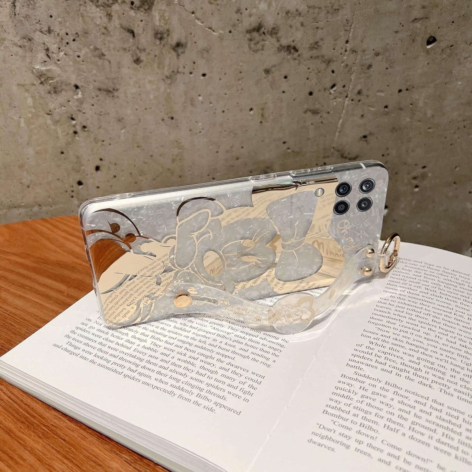 For Galaxy A12 Case Wrist Band Kickstand Cover Ultra Slim IMD Animal Pattern Shockproof Protection Holder Cover for Samsung Galaxy A12 (Cartoon Characters)