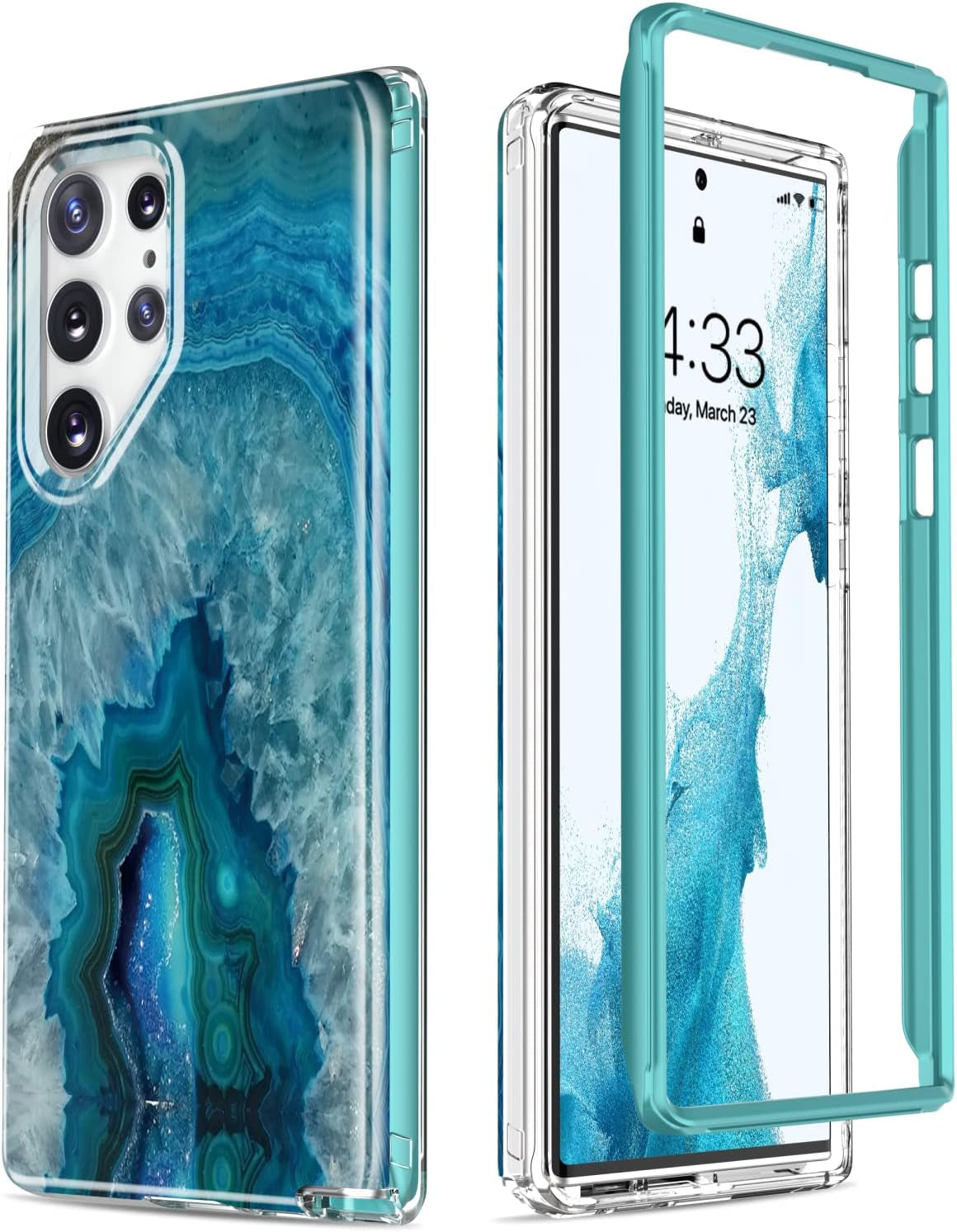 Esdot Compatible with Samsung Galaxy S22 Ultra Case,Passing 21Ft Drop Test,With Fashion Designs for Women Girls,Protective Phone Case for Galaxy S22 Ultra 6.8" Elegant Purple Marble