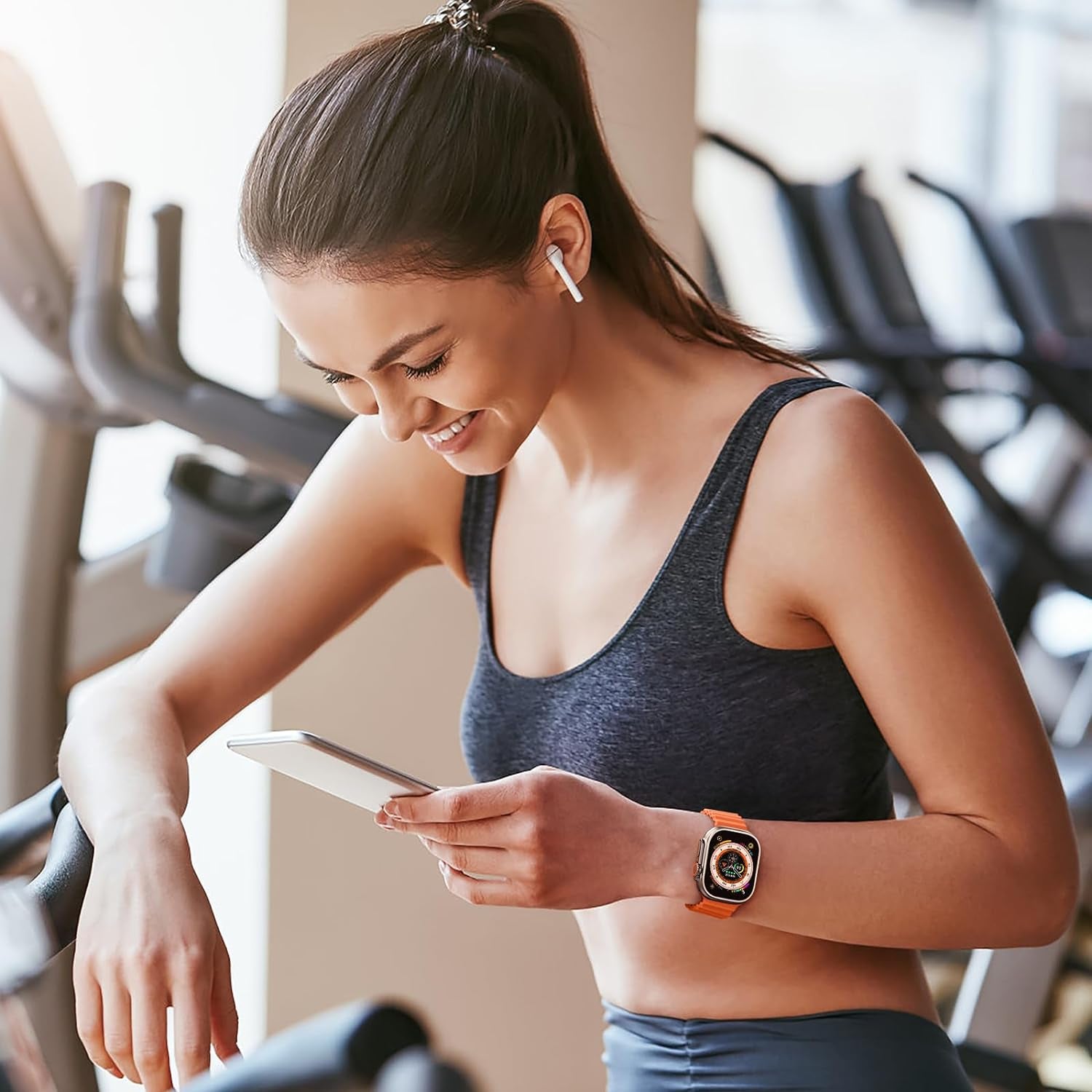 4 Pack Ocean Bands Compatible with Apple Watch Ultra Band 49Mm 45Mm 44Mm 42Mm Men Women, Soft Silicone Straps Sport Rugged Smartwatch Replacement for Iwatch Ultra Ultra 2 Series 9 8 7 6 5 4 3 2 1 SE