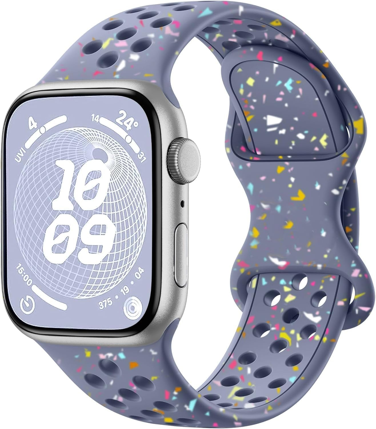 Breathable Sport Silicone Band Compatible with Apple Watch Bands 40Mm 38Mm 44Mm 41Mm 45Mm 42Mm 49Mm Women Men, Soft Wristband Recycled Plastic Strap for Iwatch Bands Series 9 SE 8 7 6 5 4 3 2 1 Ultra