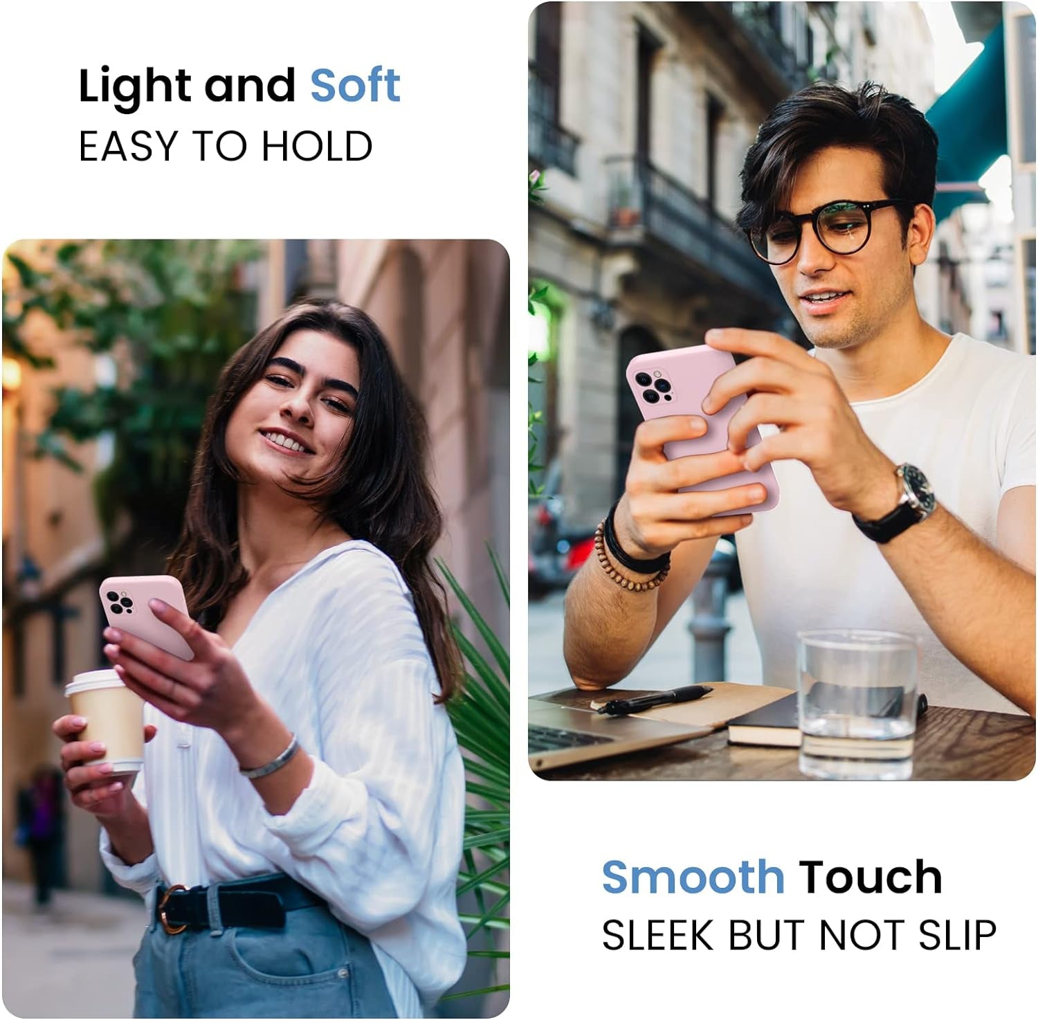 Firenova for Iphone 14 Pro Case, Silicone Upgraded [Camera Protection] Phone Case with [2 Screen Protectors], Soft Anti-Scratch Microfiber Lining Inside, 6.1 Inch,Chalk Pink  FireNova   