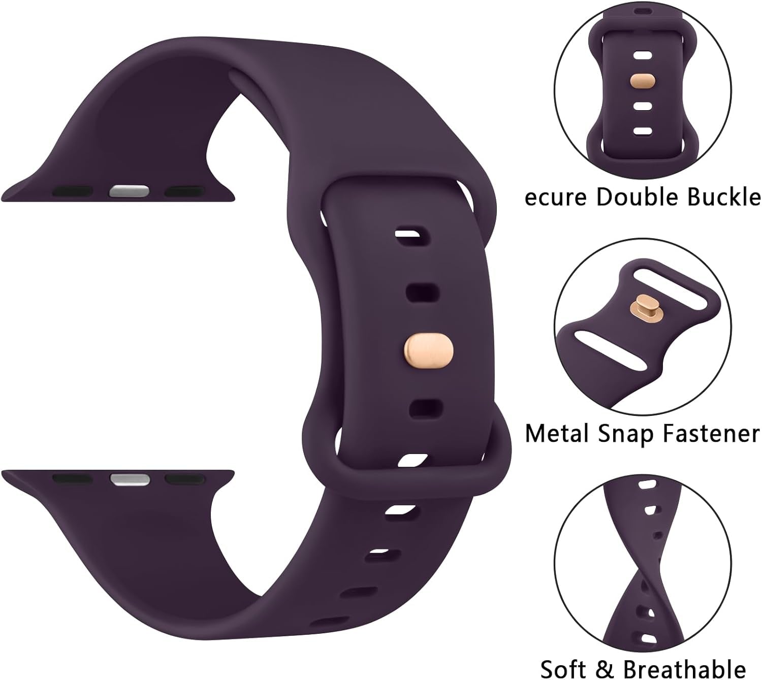 4 Pack Silicone Bands Compatible with Apple Watch Band 38Mm 40Mm 41Mm 42Mm 44Mm 45Mm 49Mm, Soft Waterproof Wristbands Sport Straps for Iwatch Series 9 Ultra SE 8 7 6 5 4 3 2 1 Women Men