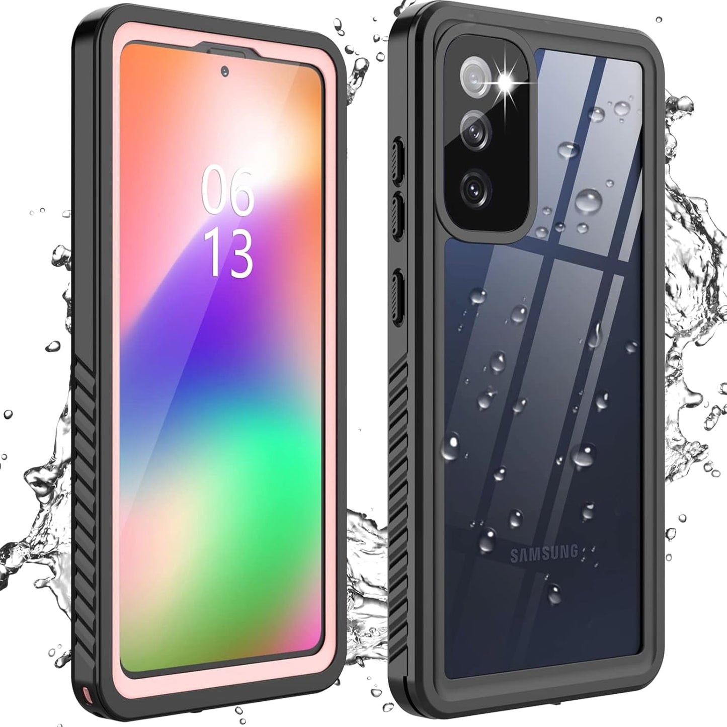 For Samsung Galaxy S22+Plus Case Waterproof Shockproof,Galaxy S22 plus Case with Built-In Screen Protector 360 Full Body Heavy Rugged Samsung S22+Plus Protective Case(Blue/Clear)