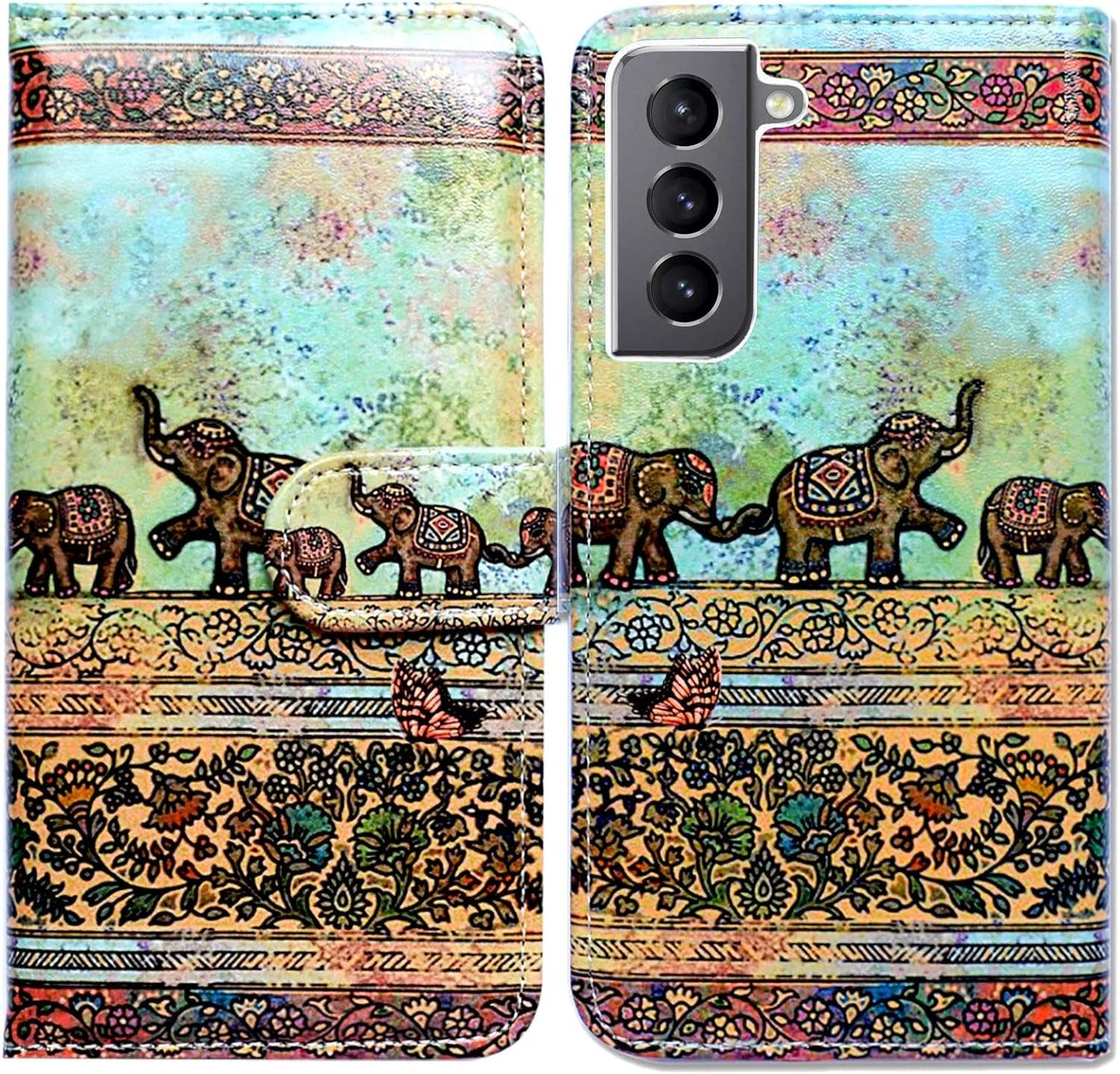 Bcov Galaxy S22 plus Case, Retro American Flag Leather Flip Phone Case Wallet Cover with Card Slot Holder Kickstand for Samsung Galaxy S22 plus 5G / S22+