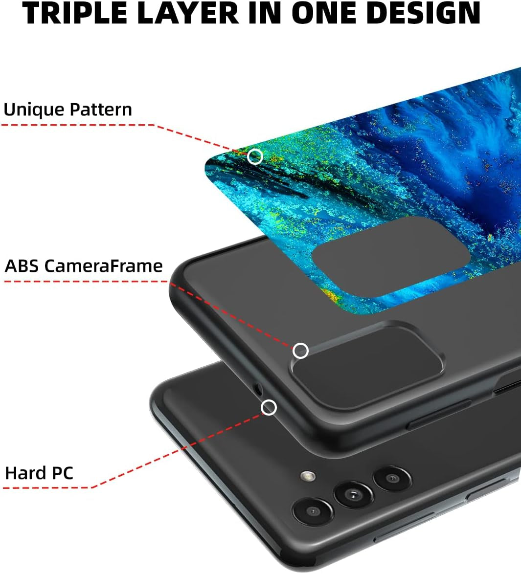 For Samsung Galaxy A13 Case, Slim Fit Glow in the Dark Hybrid Hard PC Soft TPU Bumper Shockproof Drop Protective Girls Women Men Phone Cover for Samsung Galaxy A13 5G Case.-6.5" Inch. Blue