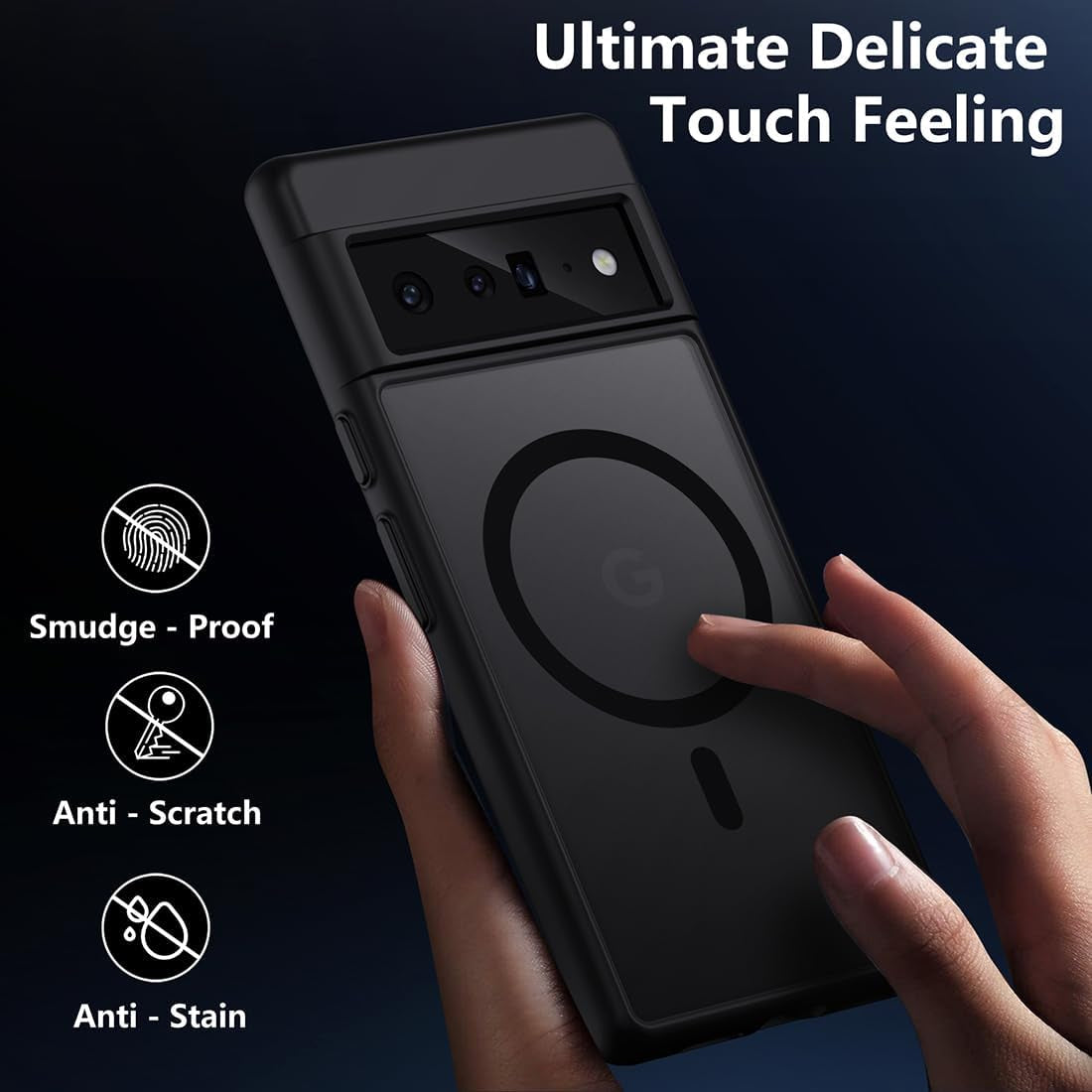 Magnetic Case for Google Pixel 6 Pro, Translucent Matte Anti-Fingerprint,Compatible with Magsafe,Slim Fit Shockproof Protective Phone Case for Pixel 6 Pro Case  TIANNIUKE   