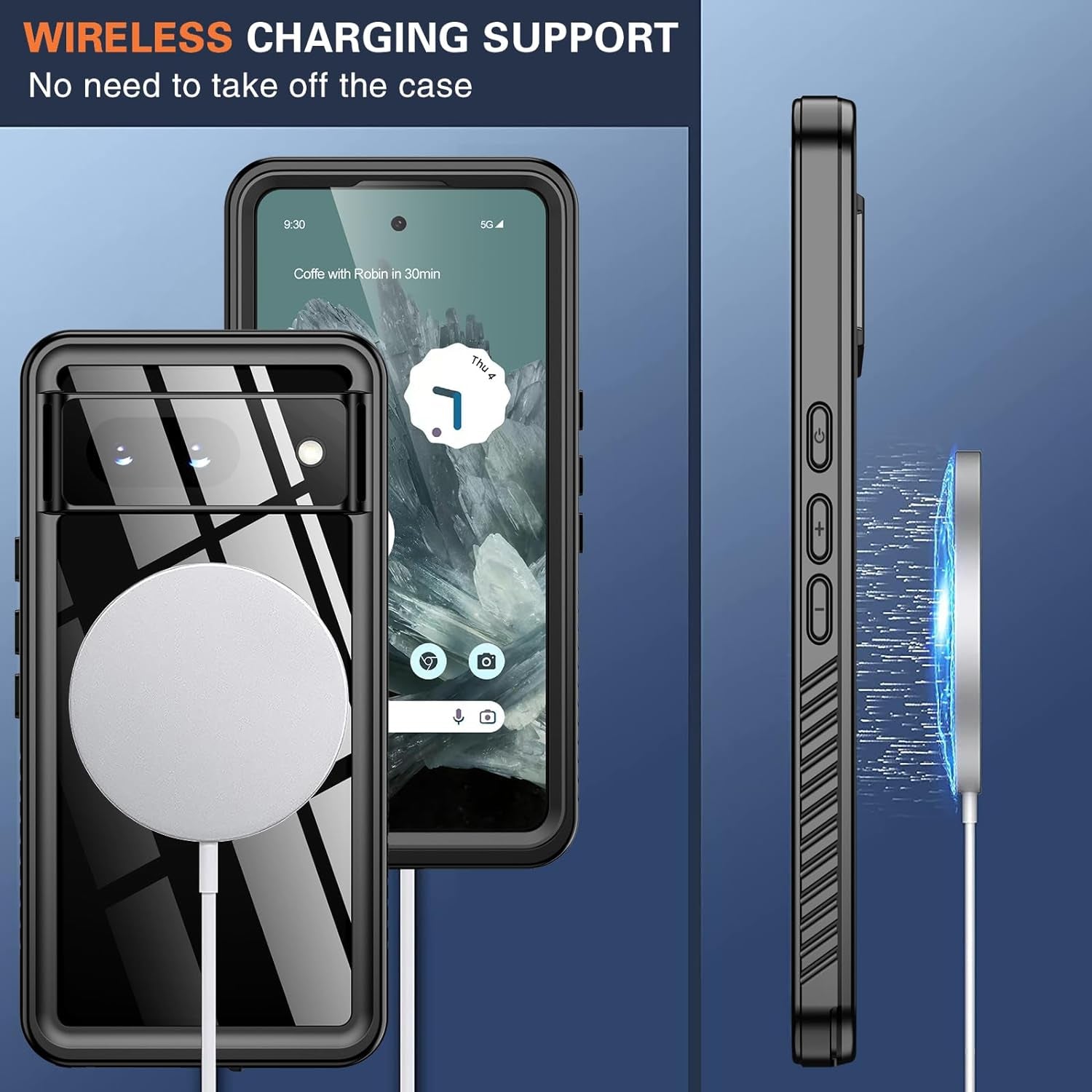 ANTSHARE for Google Pixel 8 Case, Pixel 8 5G Phone Case IP68 Waterproof with Built-In Screen Protector, Full Body Sealed Heavy Duty Shockproof Dustproof Snowproof Clear Case for Pixel 8 - Black  ANTSHARE   