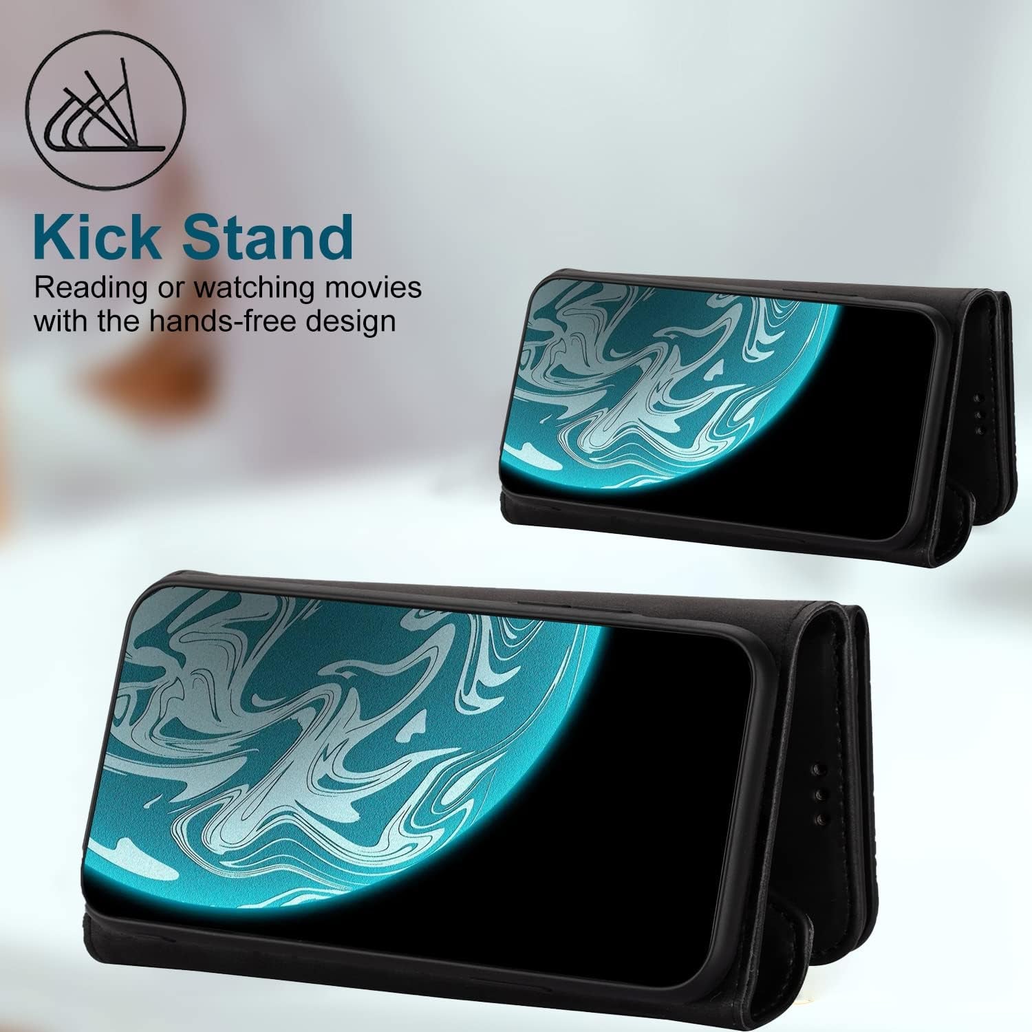 For Samsung Galaxy A53 5G Crossbody Purse Phone Case with Card Holder, Adjustable Lanyard Wallet Cover Cases for Samsung Galaxy A53 Handbag Black